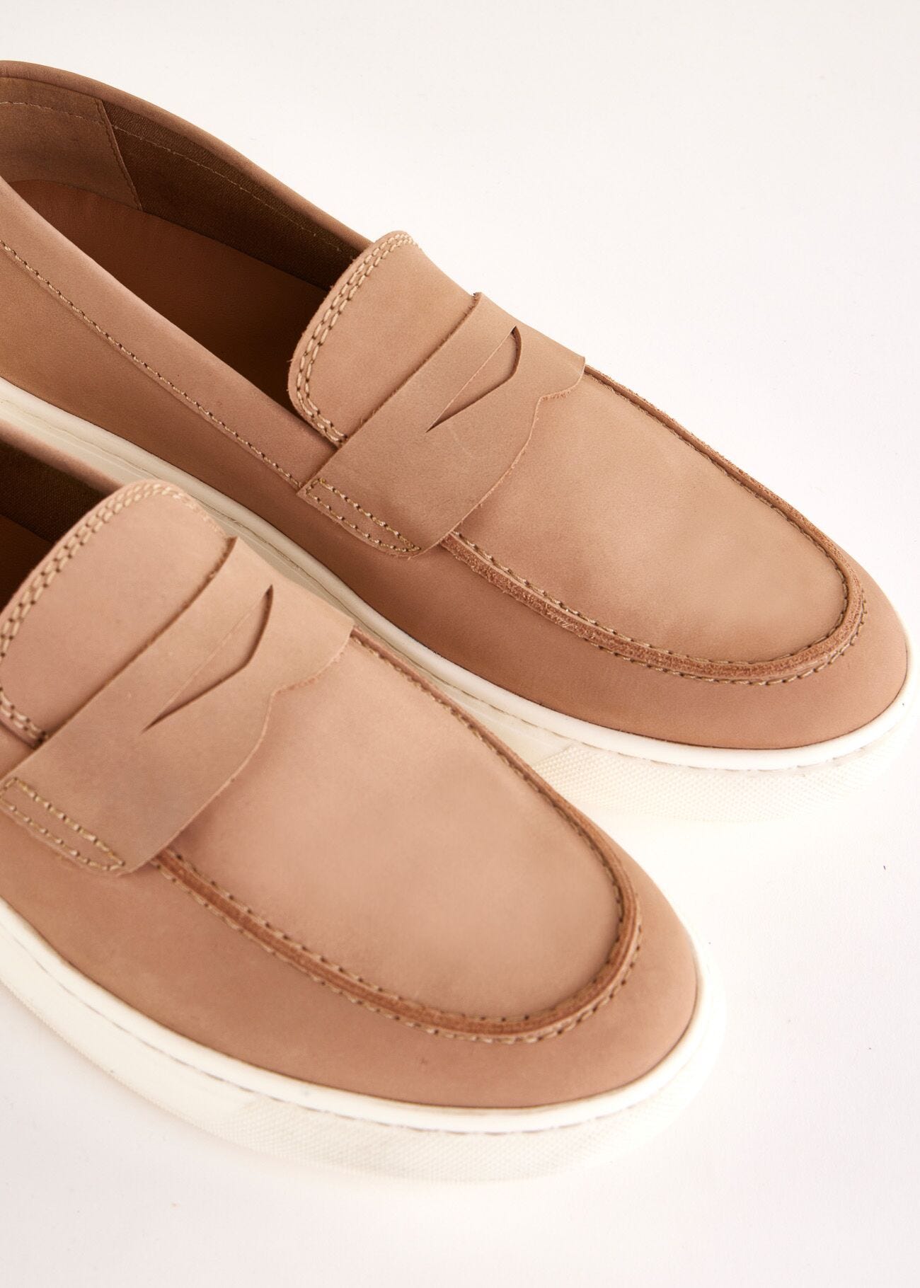 Brown leather moccasins