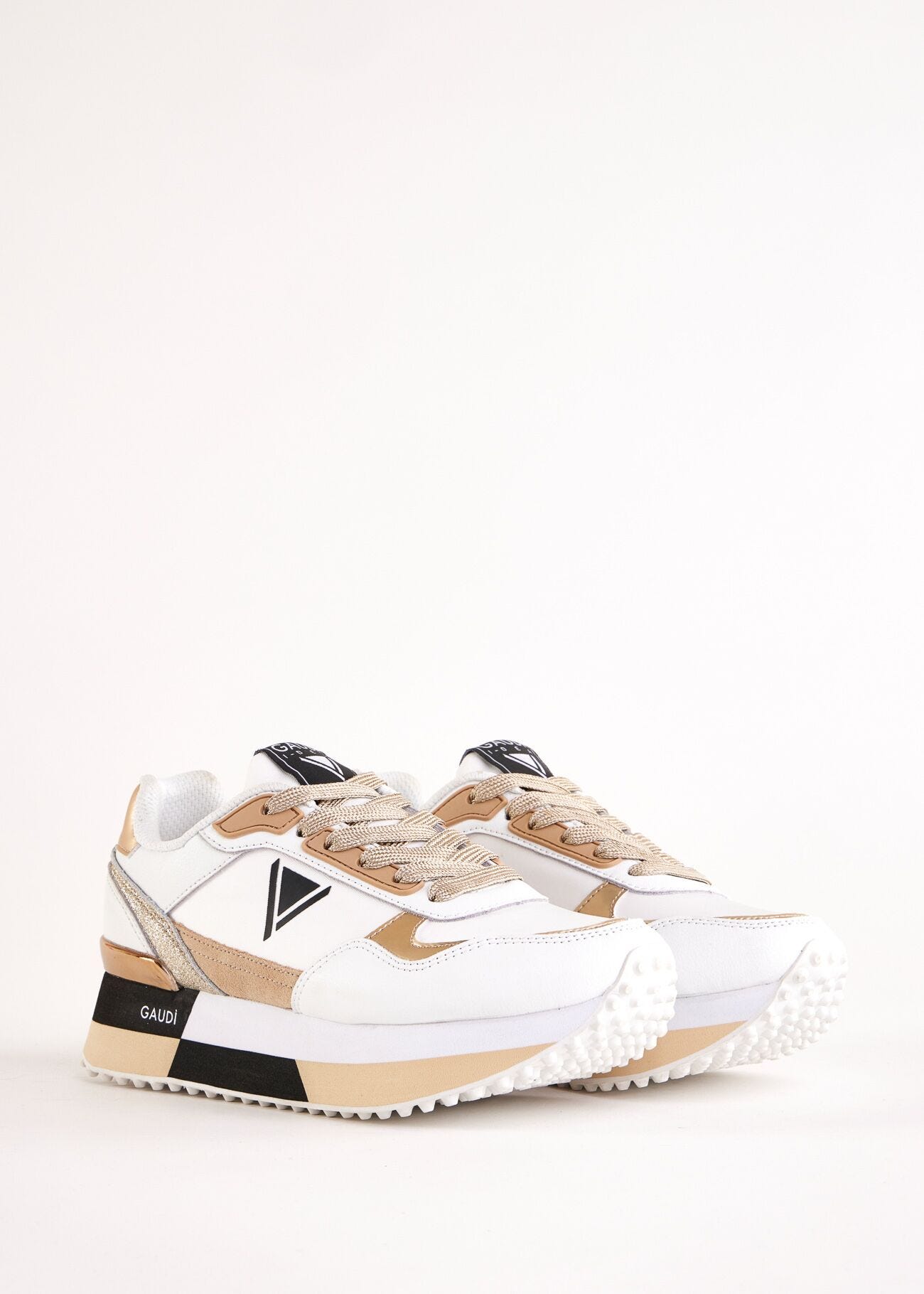 Baskets de running blanches en cuir