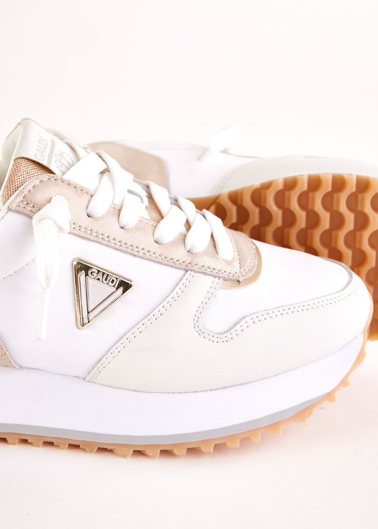 Baskets de running blanches en cuir