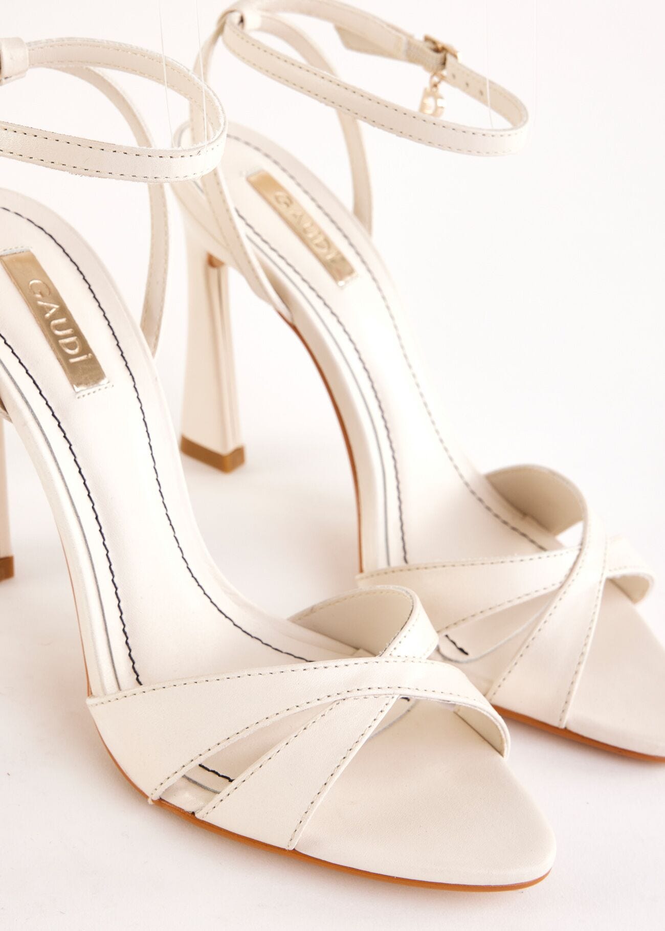 White leather sandals