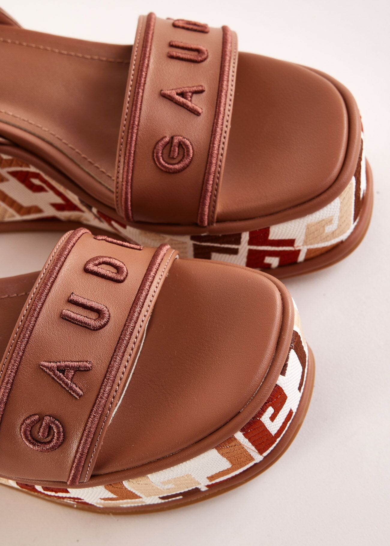 Faux-leather sandals with logo
