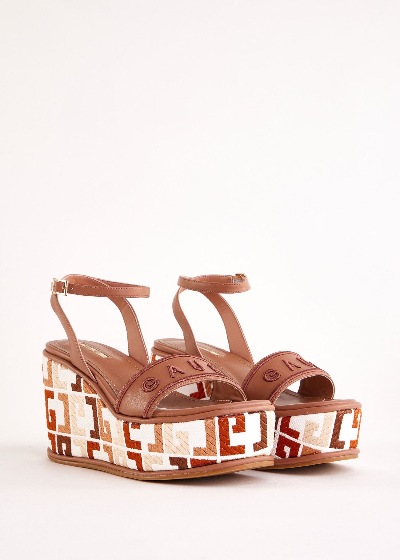 Faux-leather sandals with logo