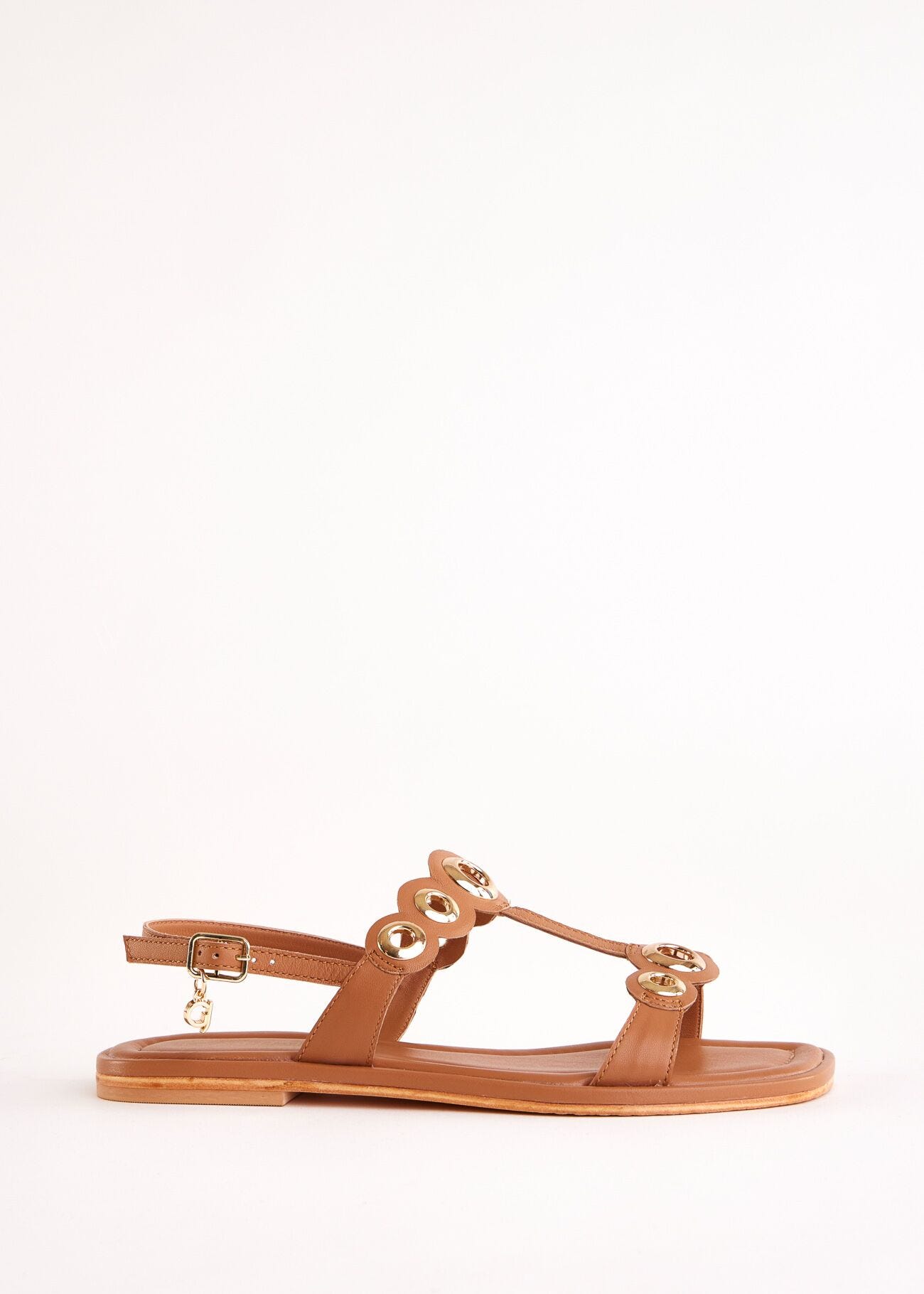 Flat brown leather sandals | Buy online | Gaudi