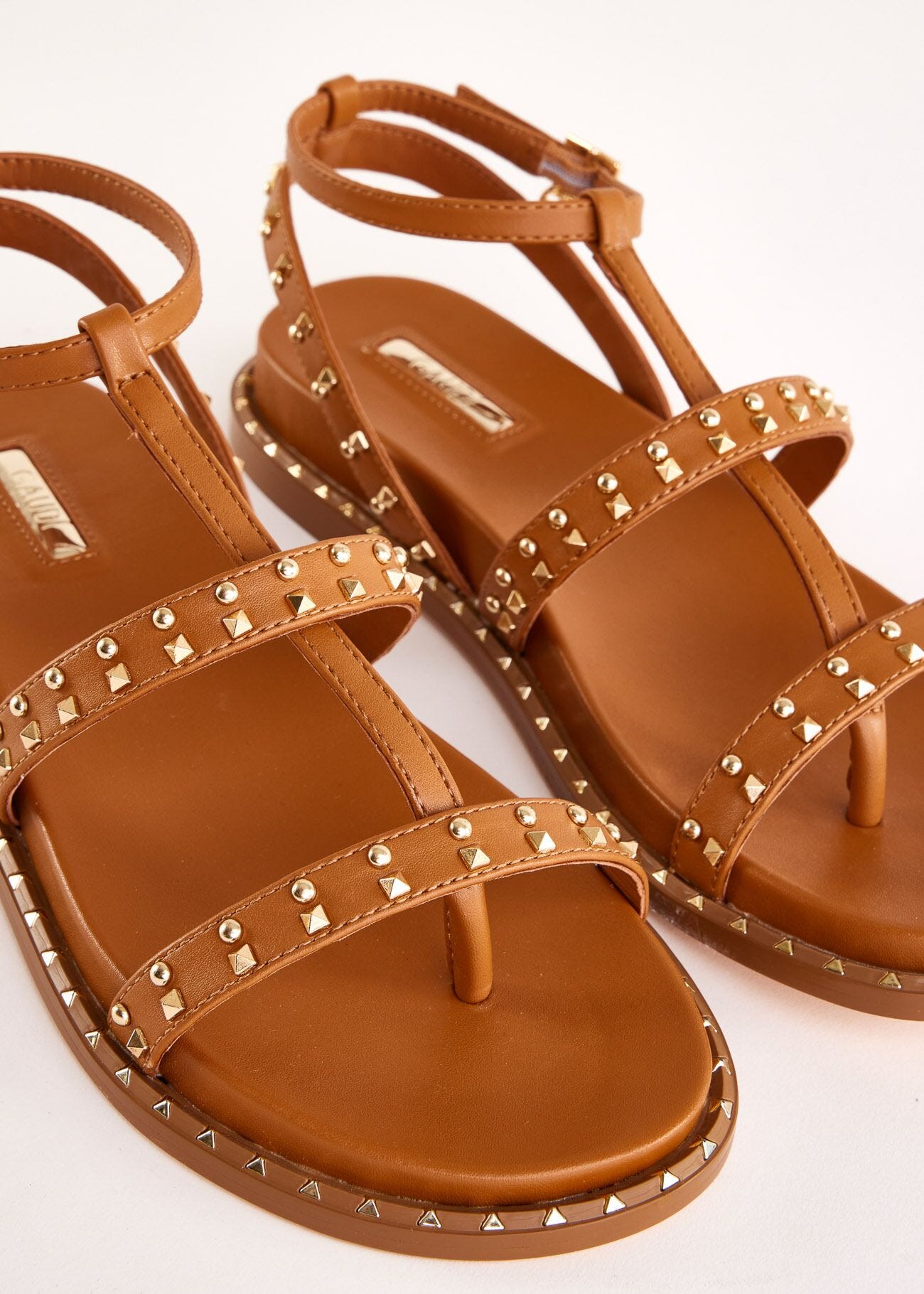 Sandales marron en matière synthétique