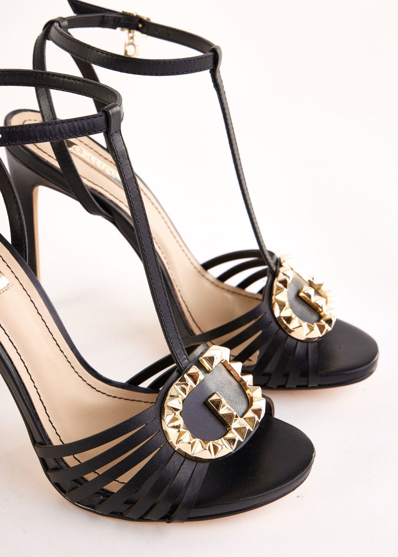 Black leather sandals