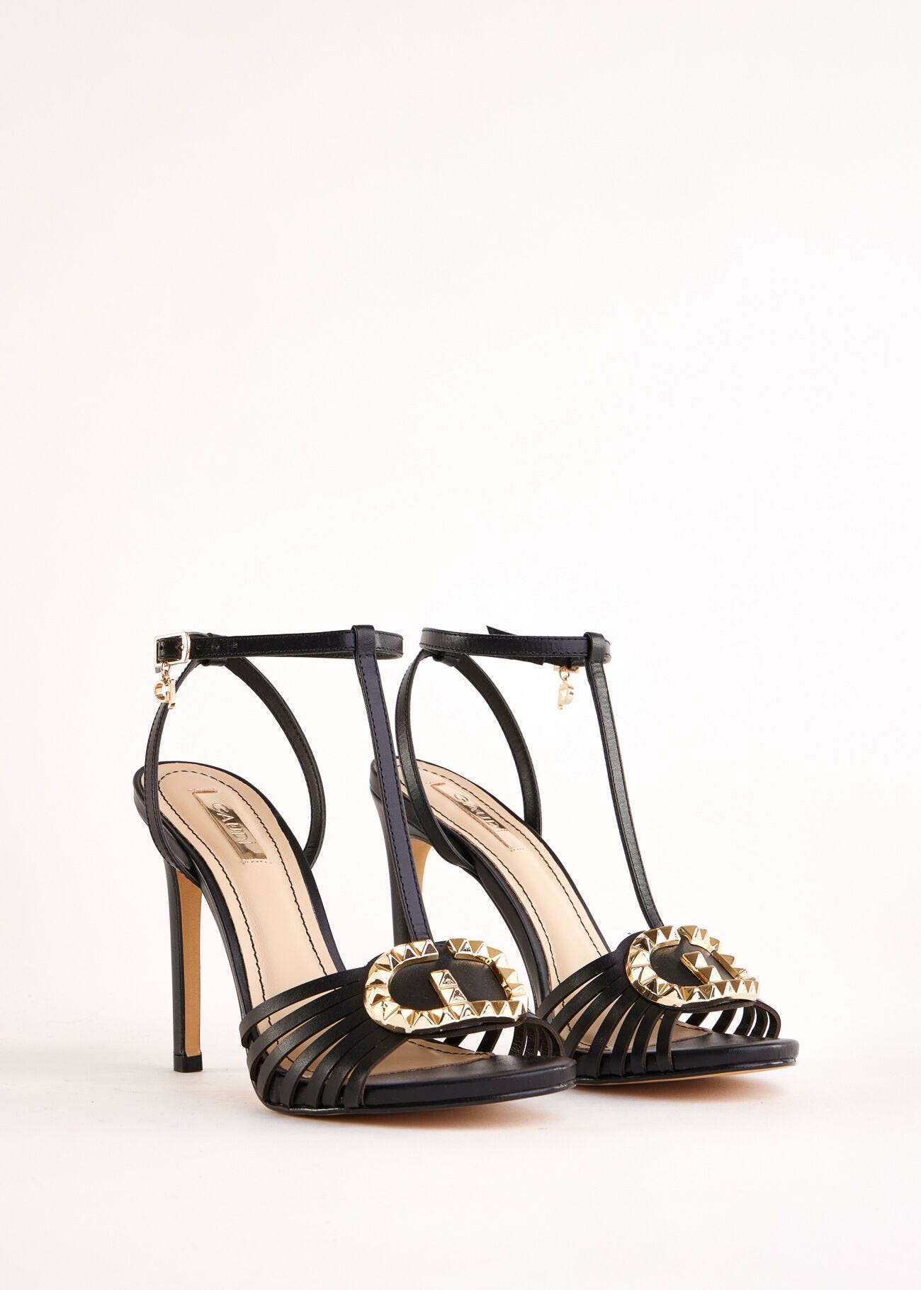 Black leather sandals