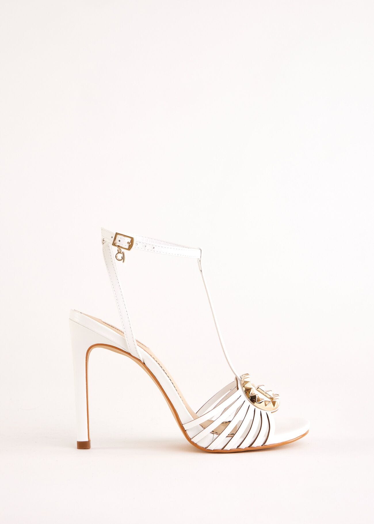 White leather sandals