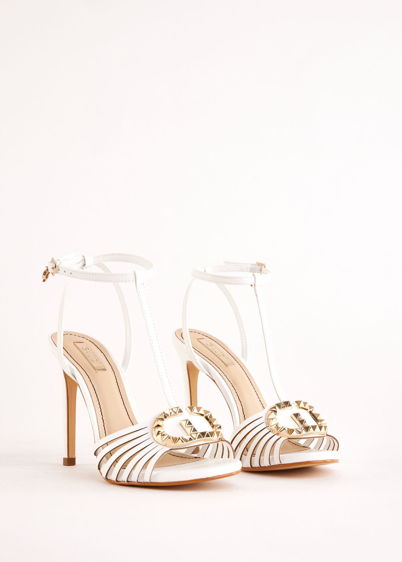 White leather sandals