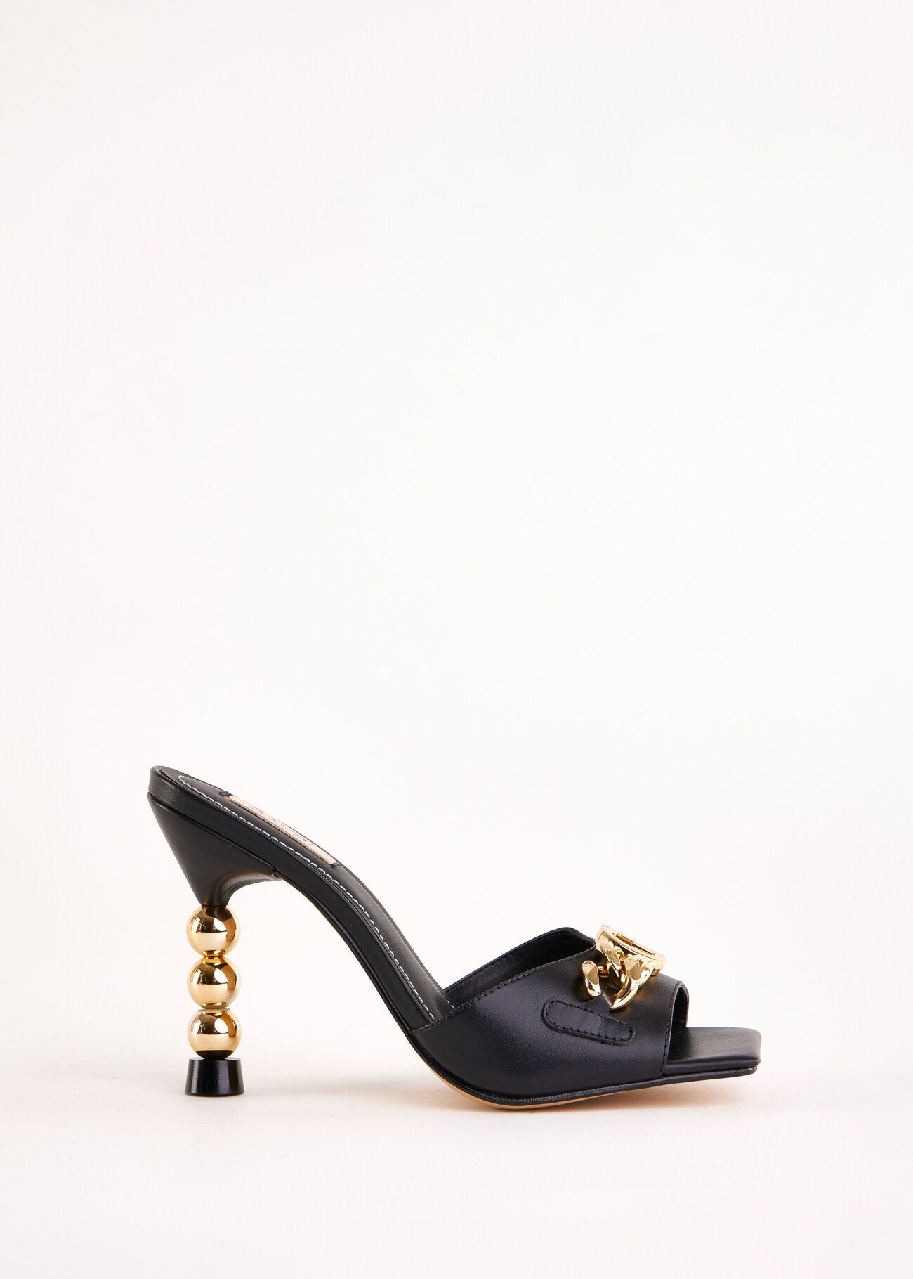 Black leather sandals