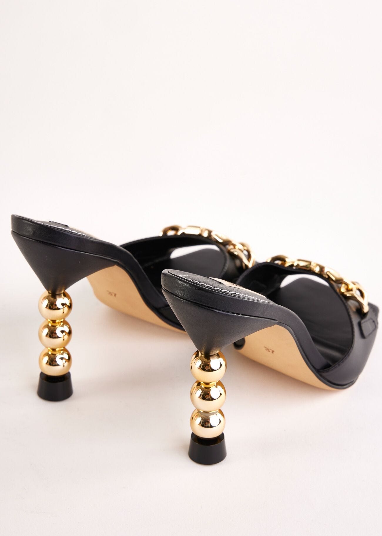 Black leather sandals