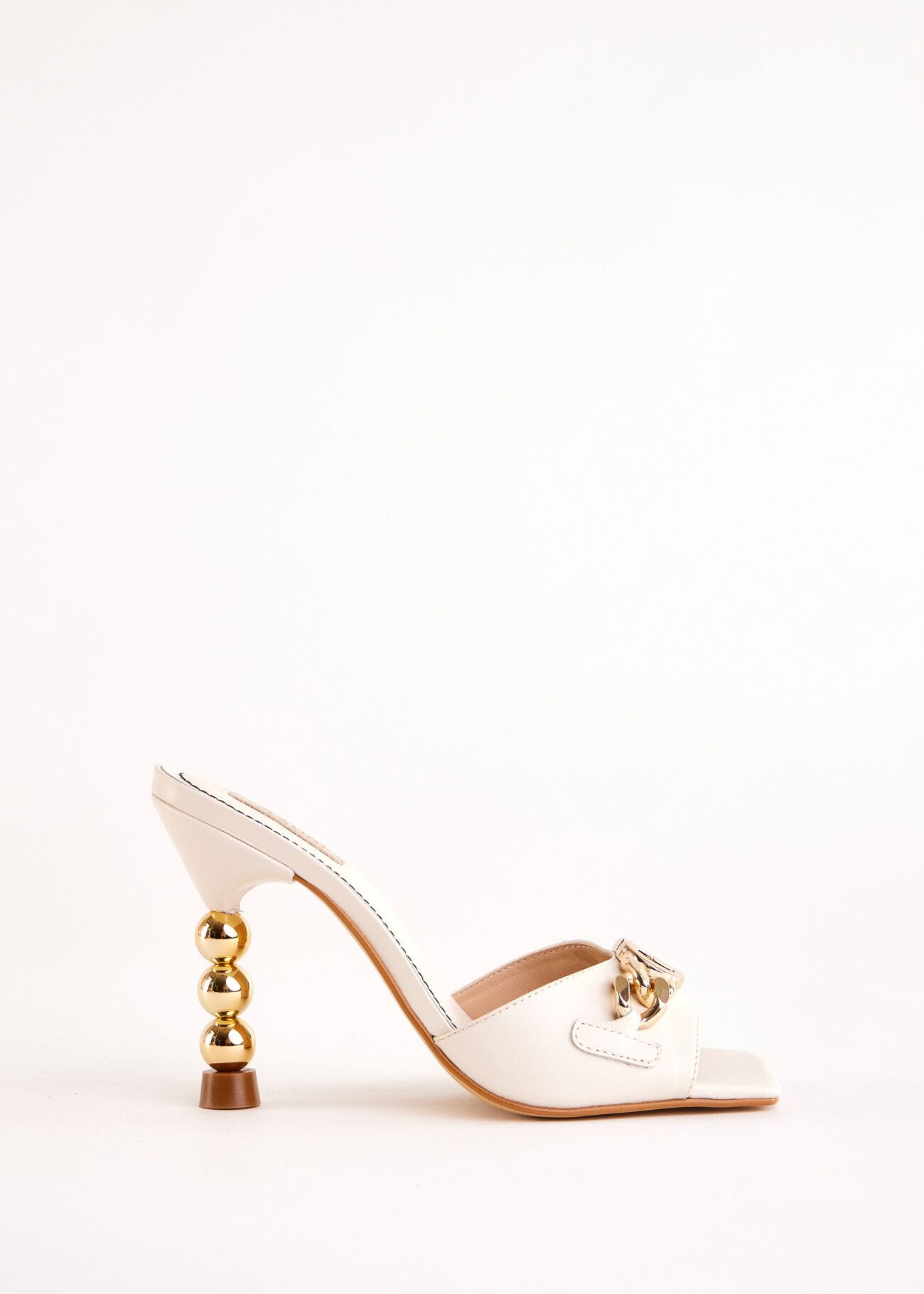 White leather sandals
