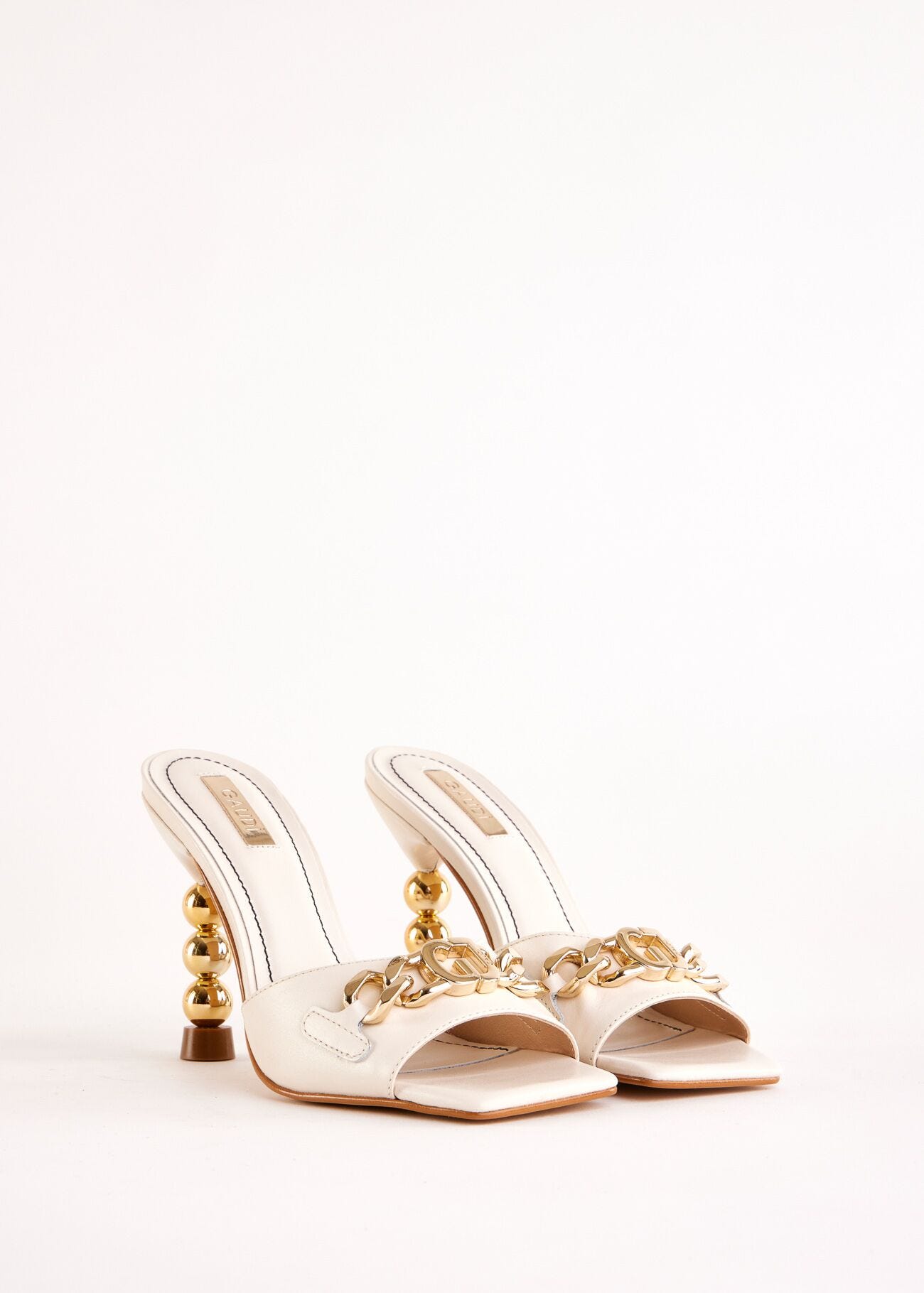 White leather sandals