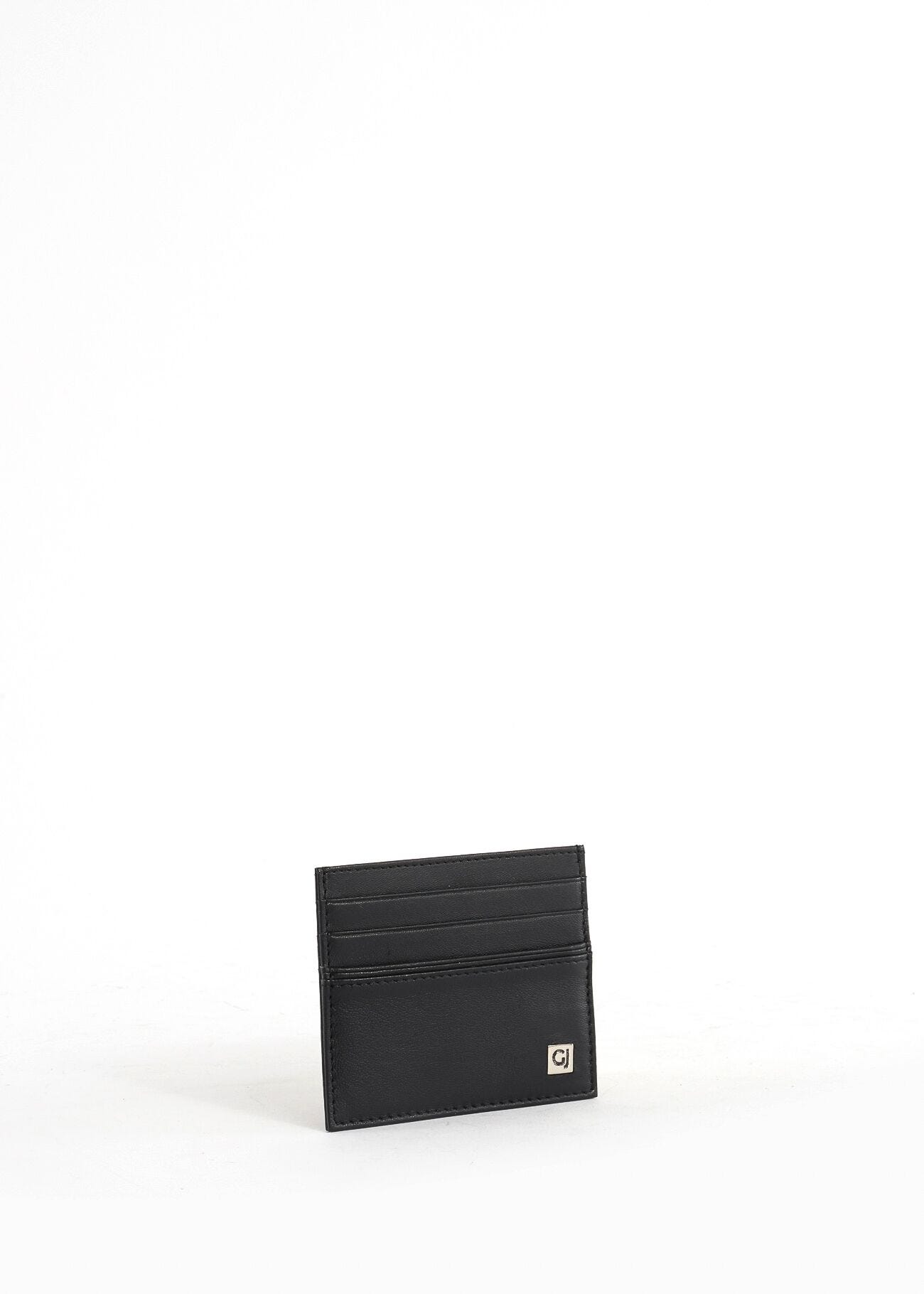 Black leather card holder