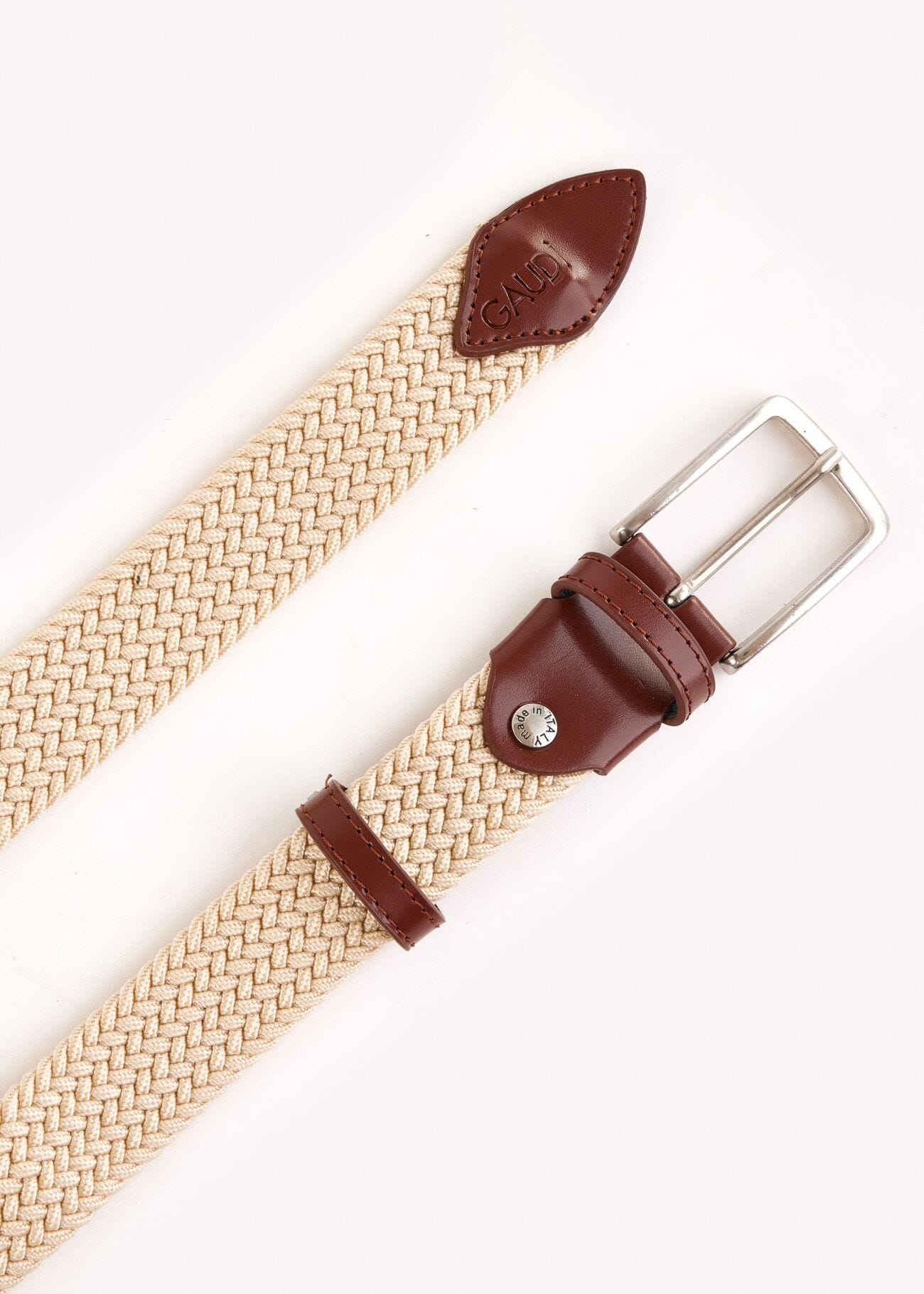 Beige woven belt