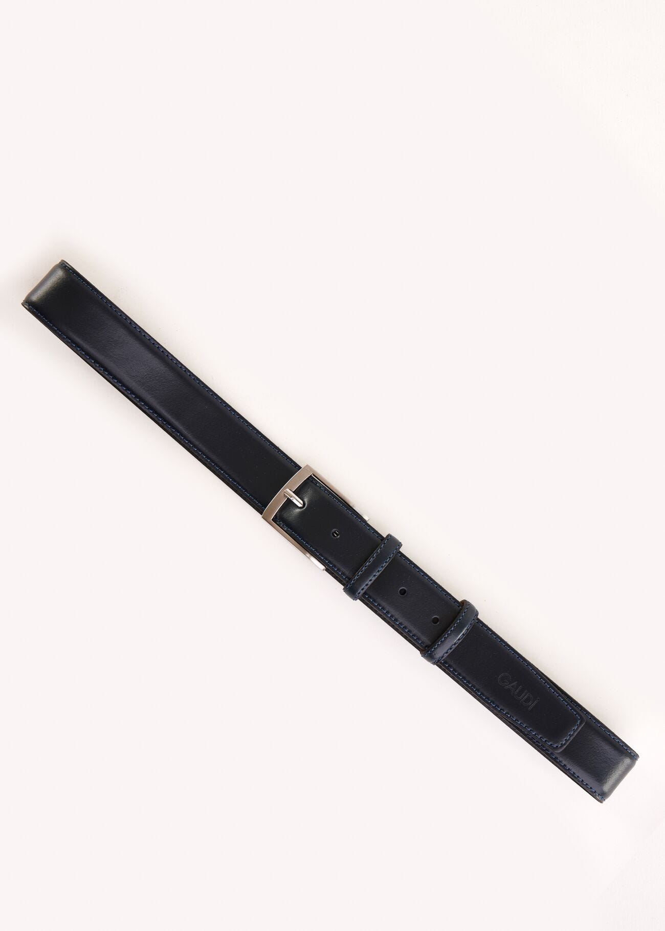 Blue leather belt