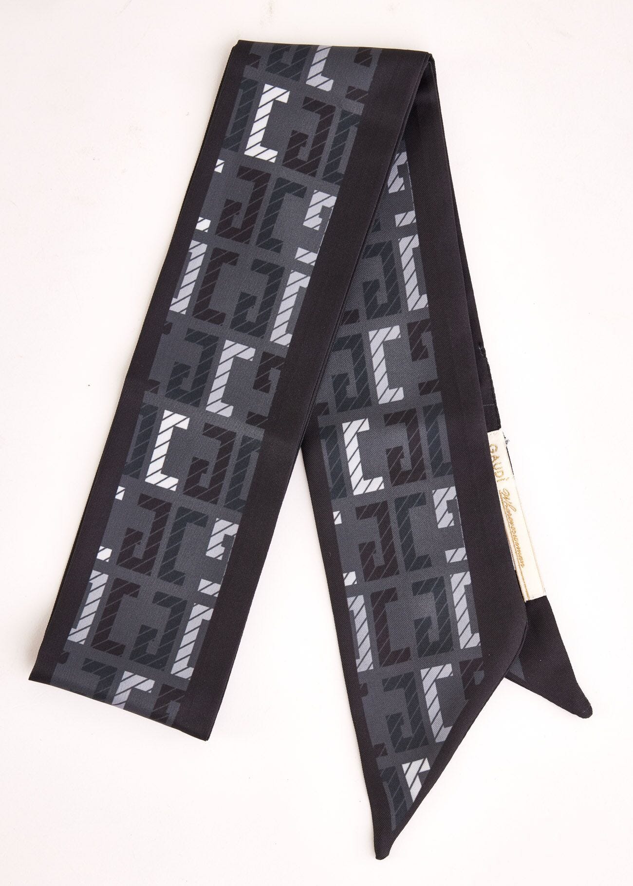 Women's black foulard with logo