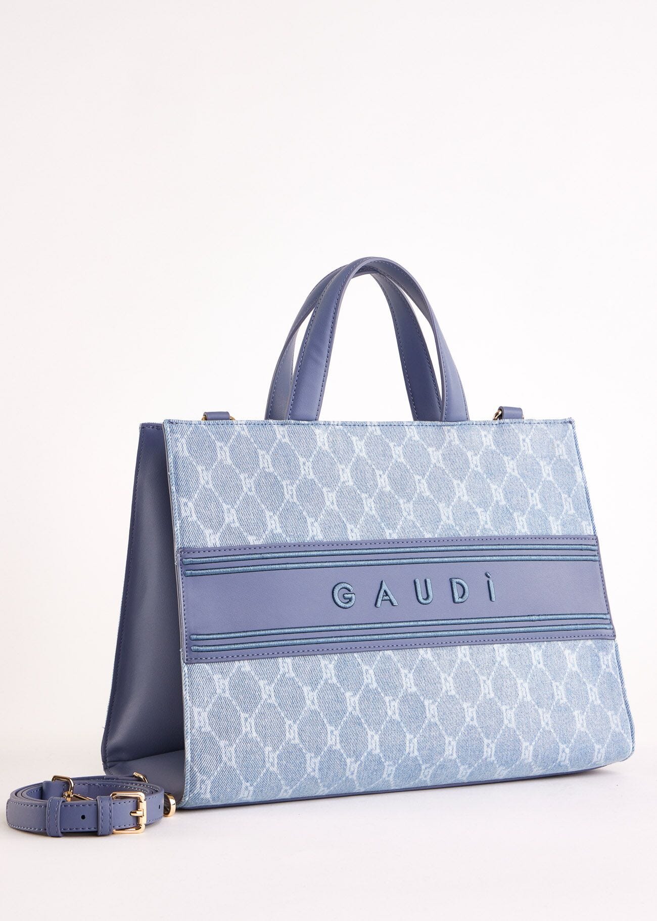 Borsa top handle in denim