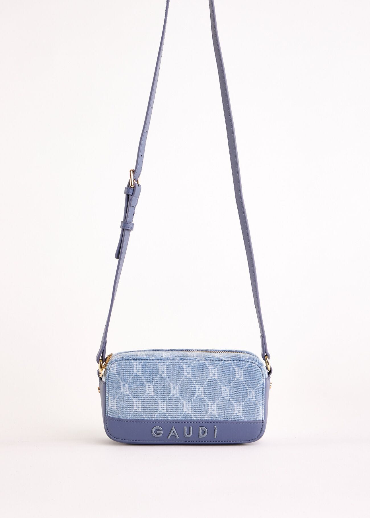 Denim crossbody bag with logo