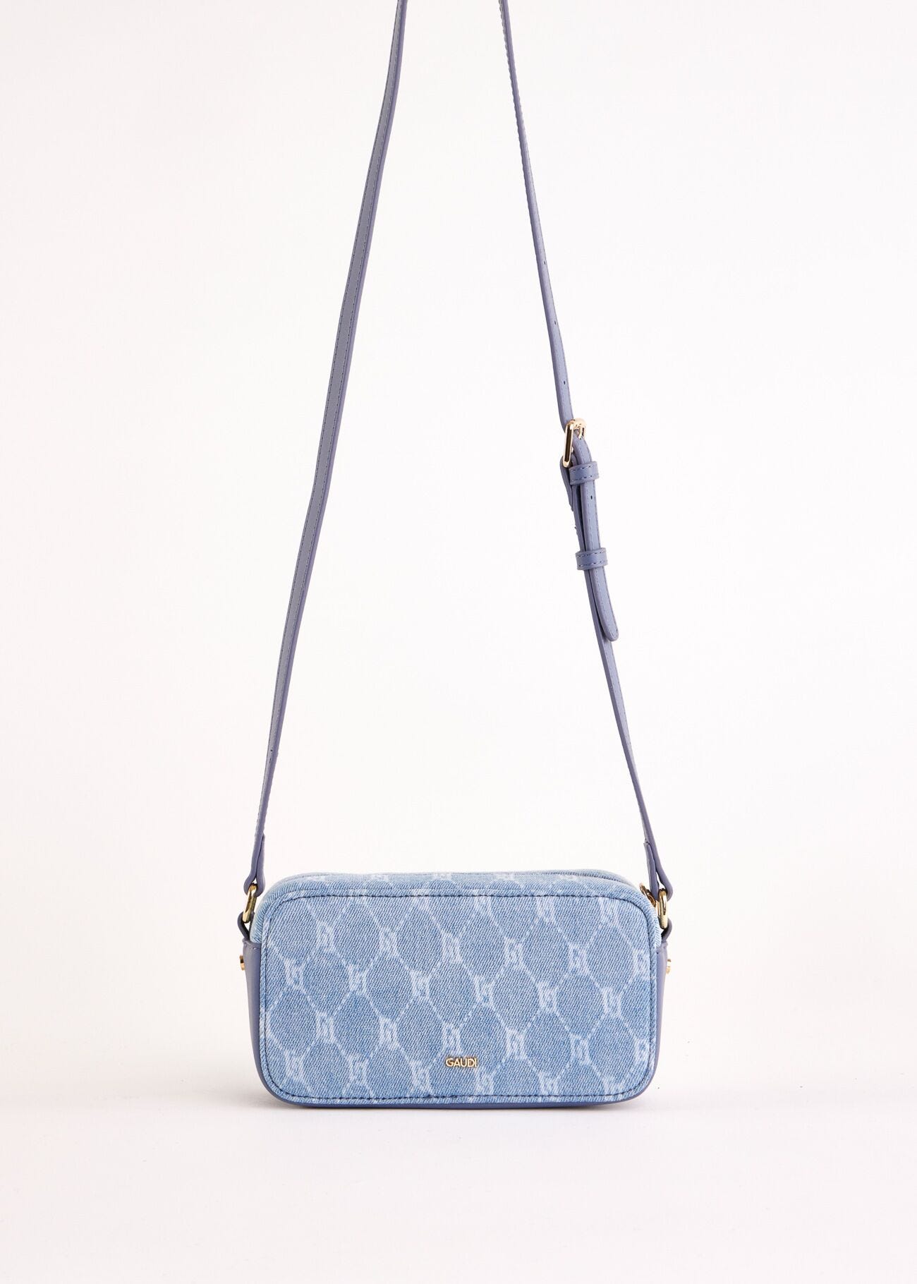 Denim crossbody bag with logo