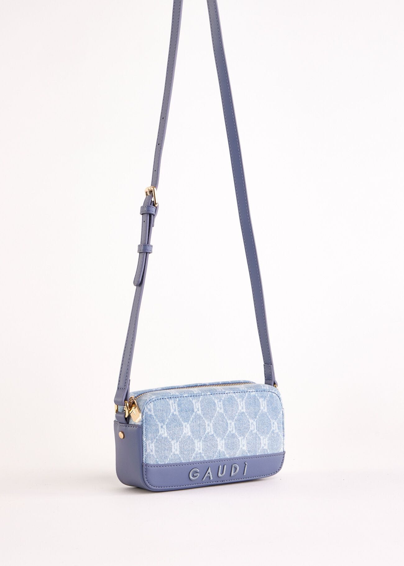 Denim crossbody bag with logo