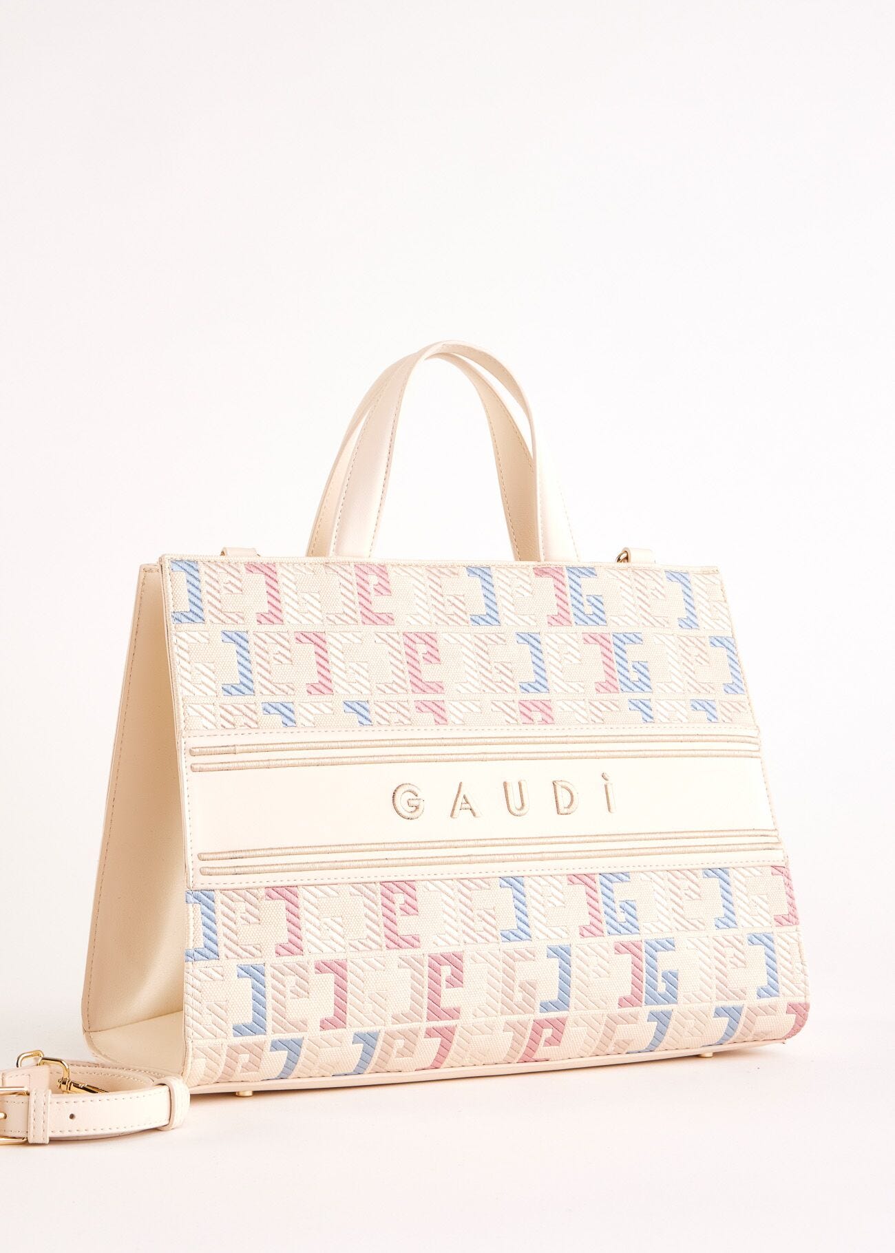 Borsa top handle bianca con logo
