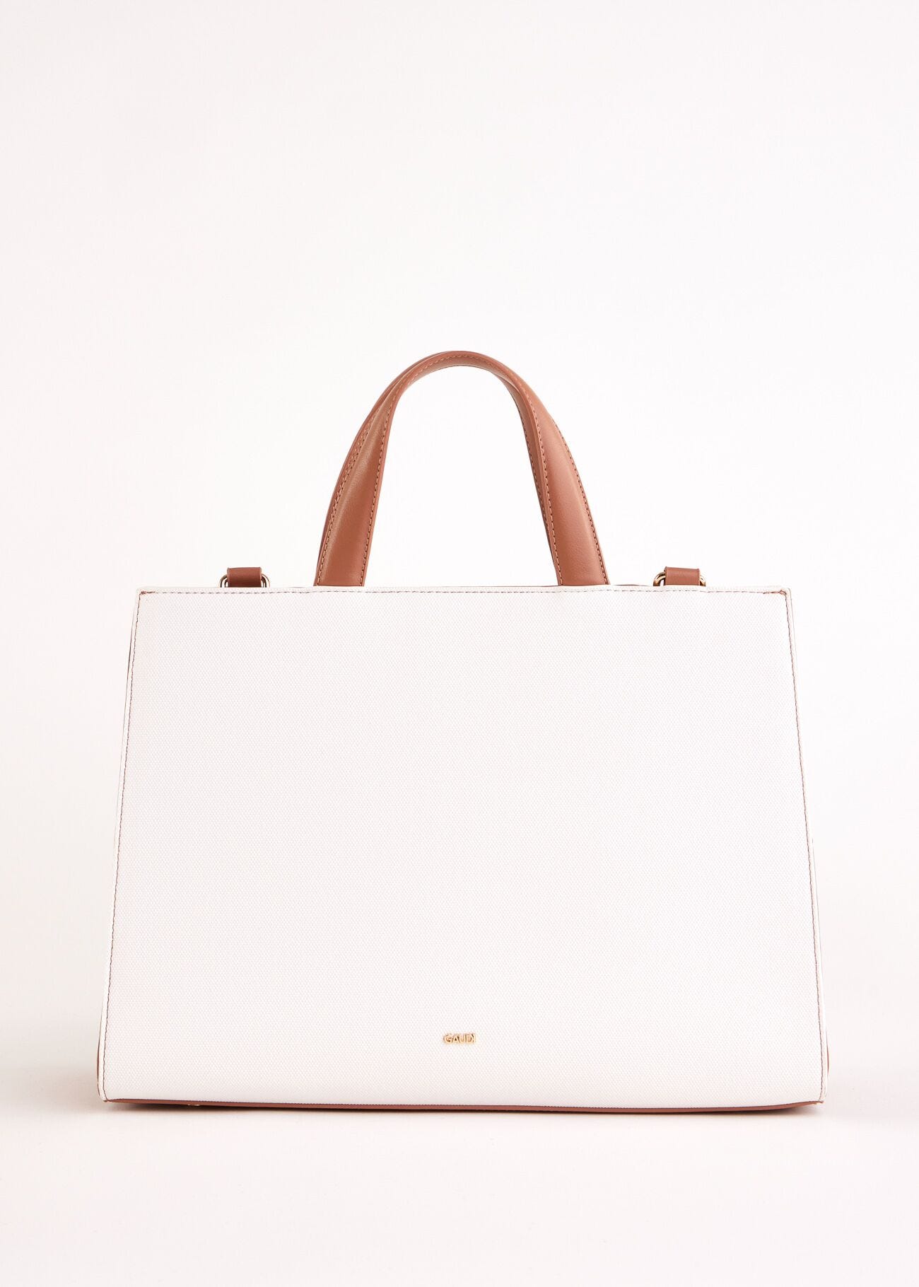 Borsa top handle beige con logo