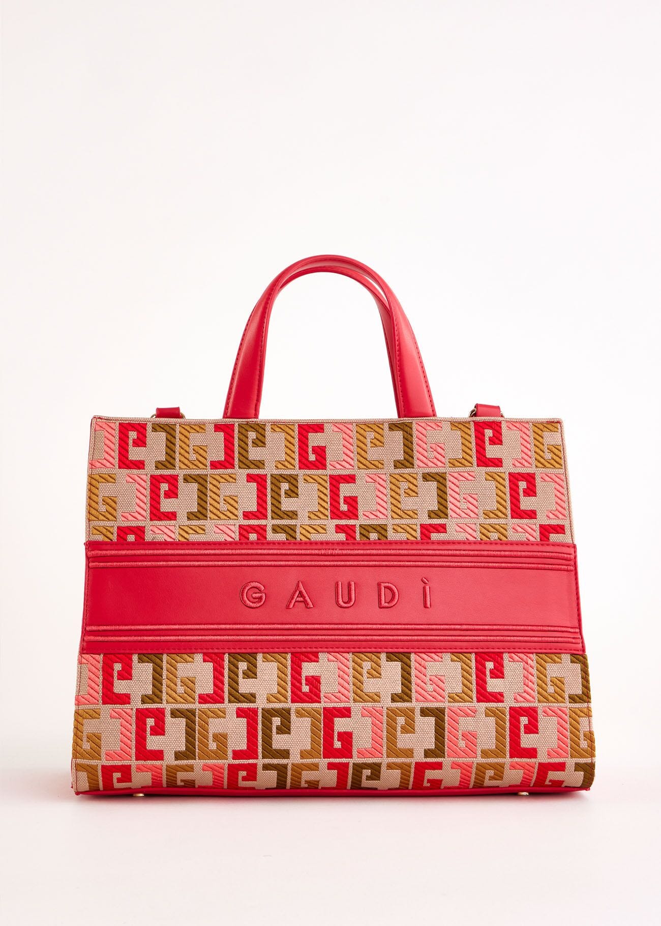 Borsa top handle rossa con logo