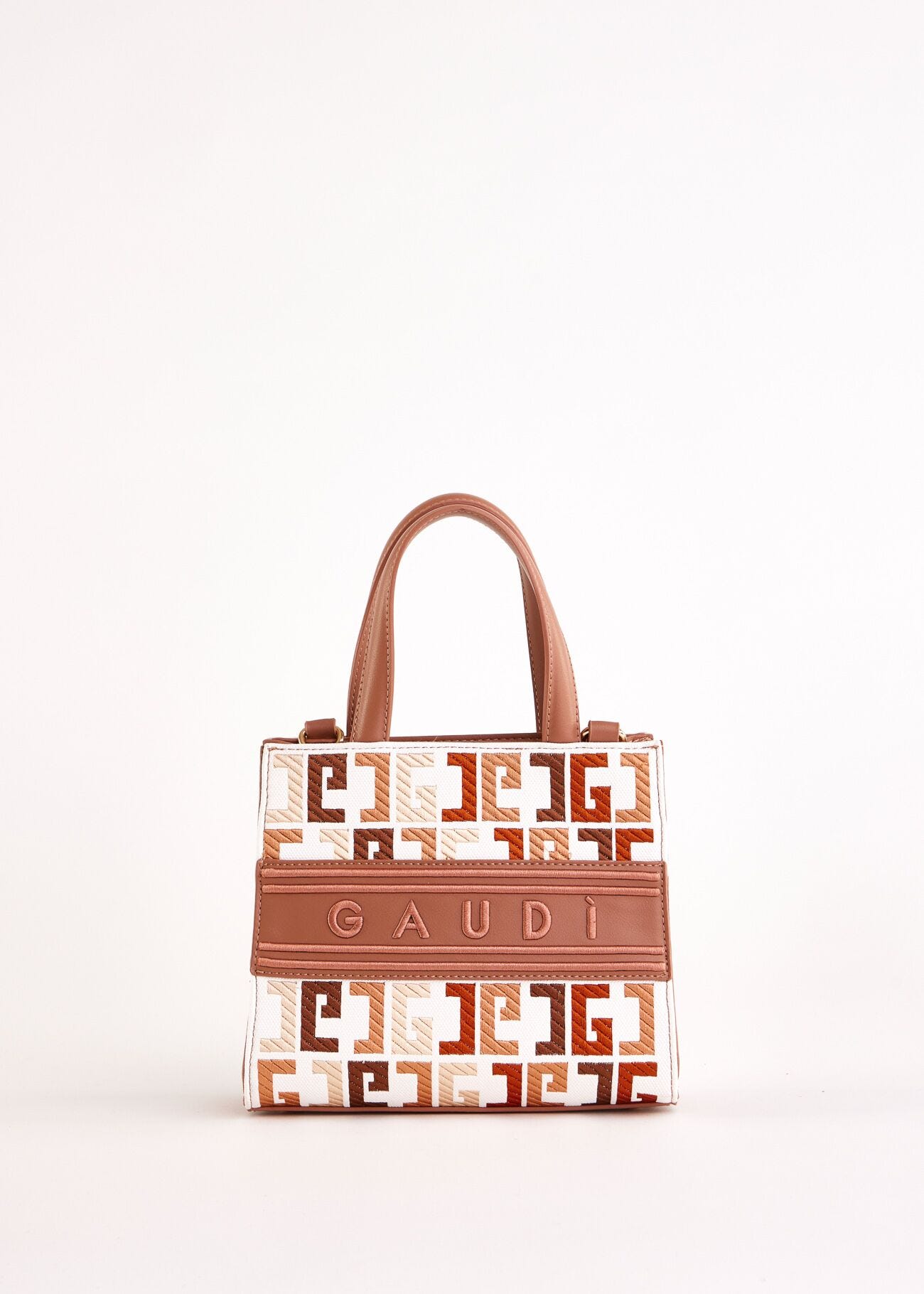 Sac à main beige avec logo
