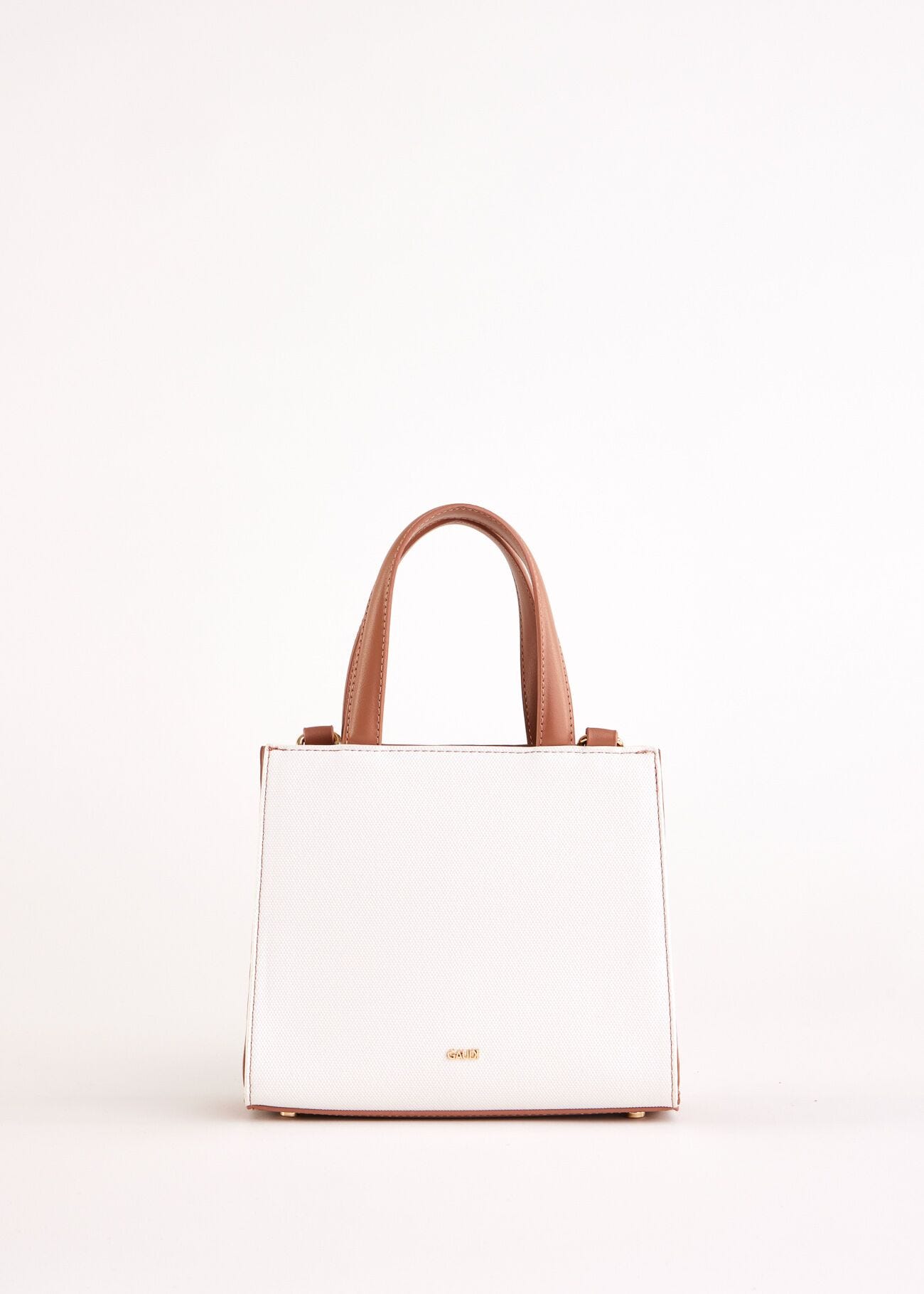 Sac à main beige avec logo