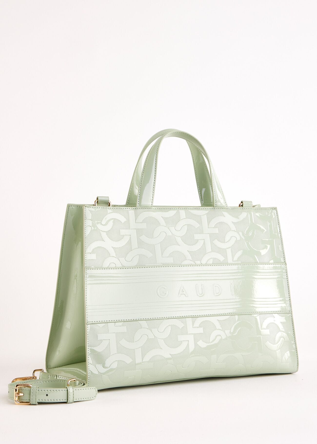 Sac à main vert avec logo