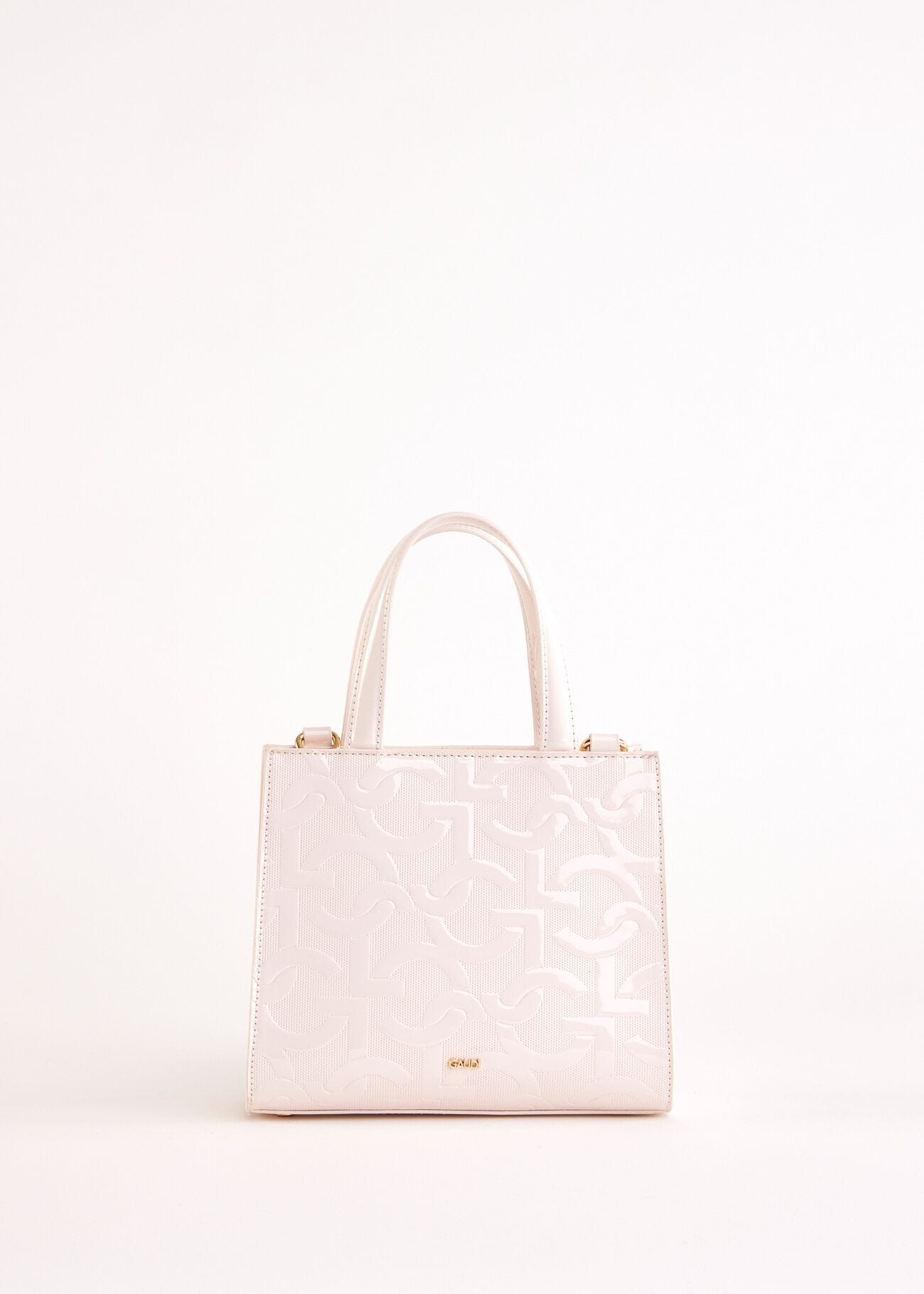 Borsa top handle bianca con logo