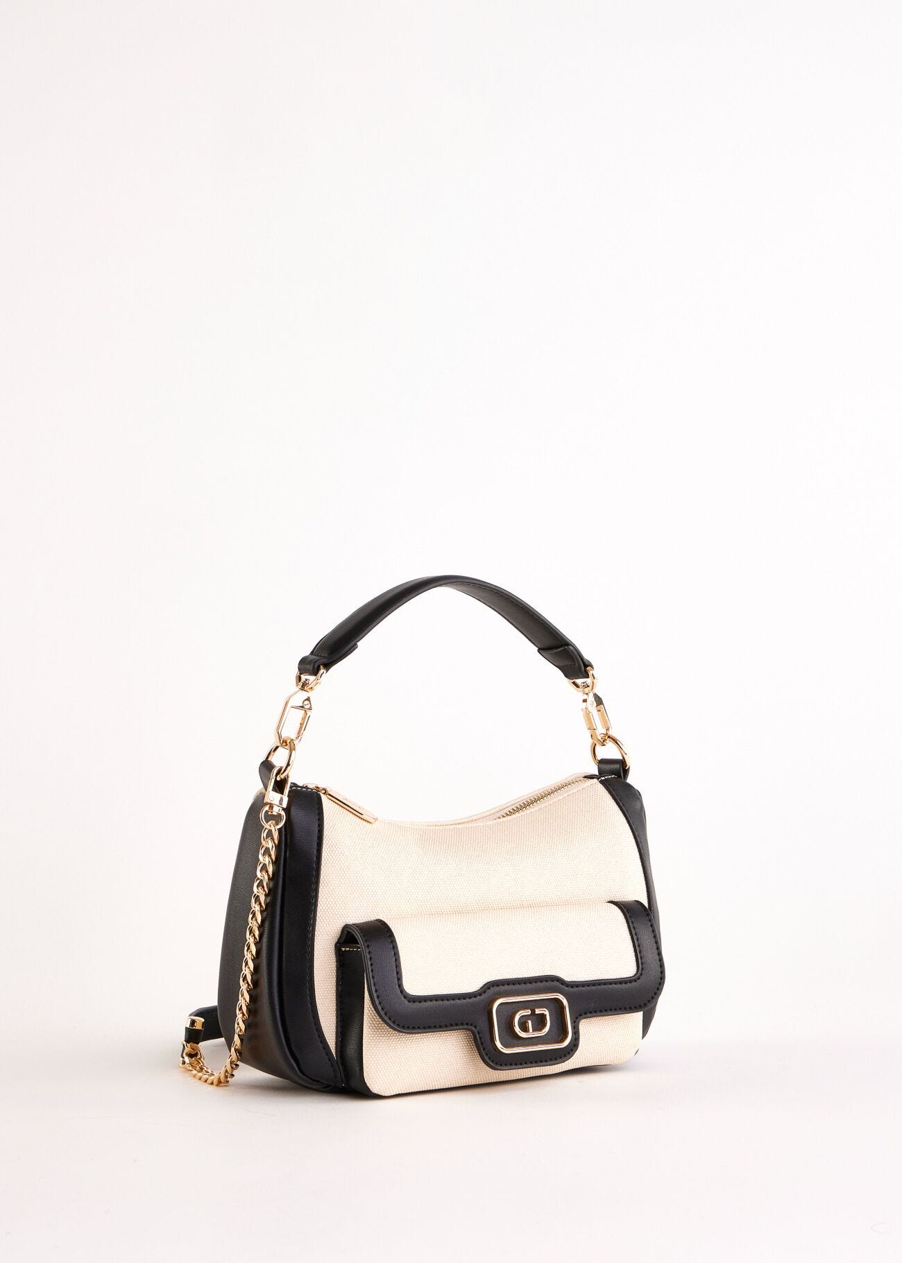 Borsa a spalla bianca e nera