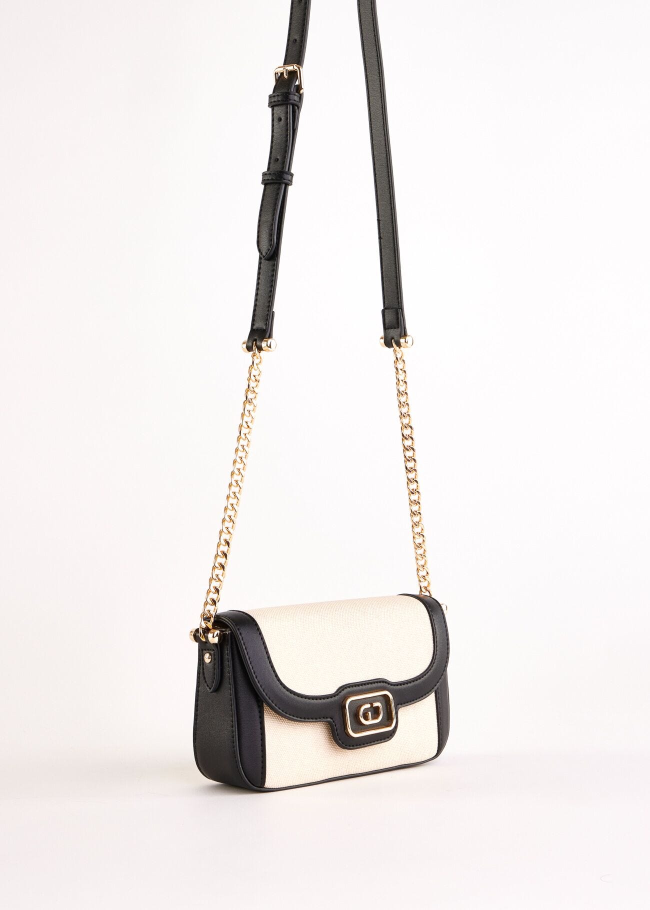 Borsa crossbody bianca e nera