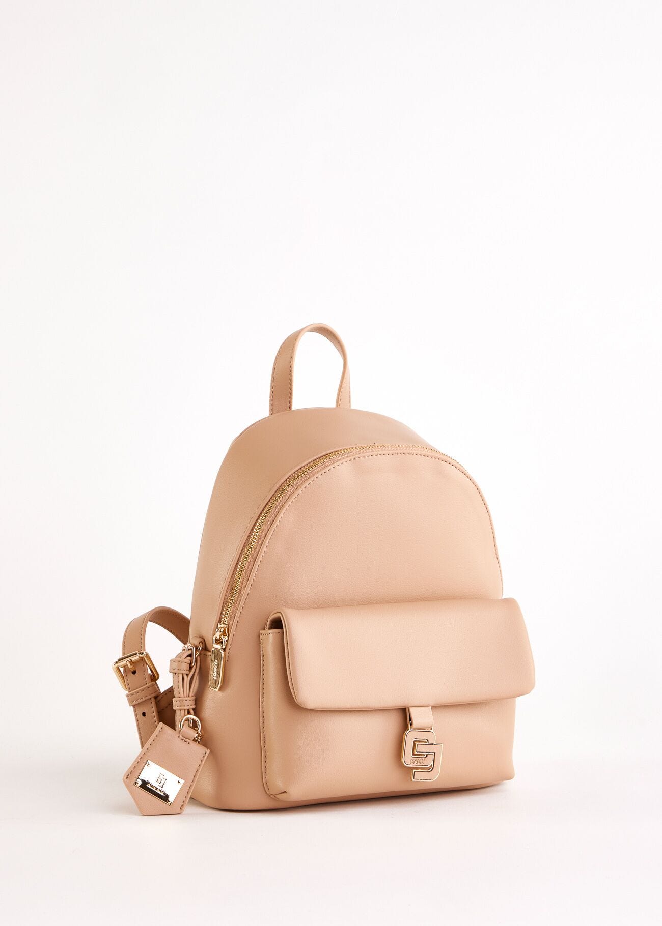 Sac à dos beige en matière synthétique