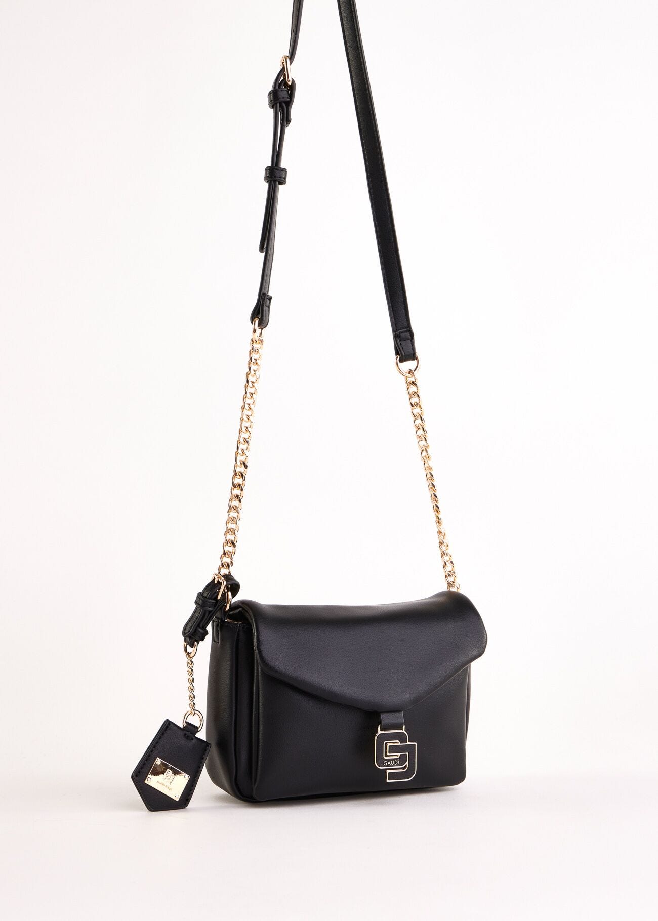 Sac à bandoulière noir en matière synthétique