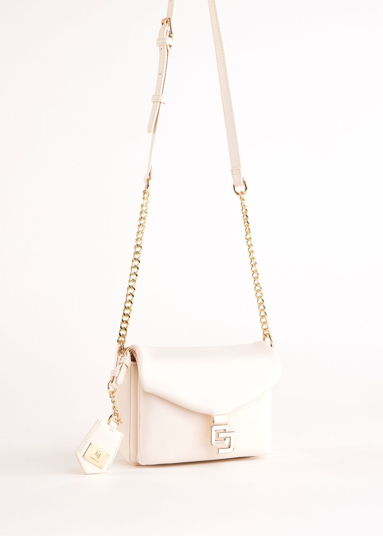 Sac à bandoulière blanc en matière synthétique