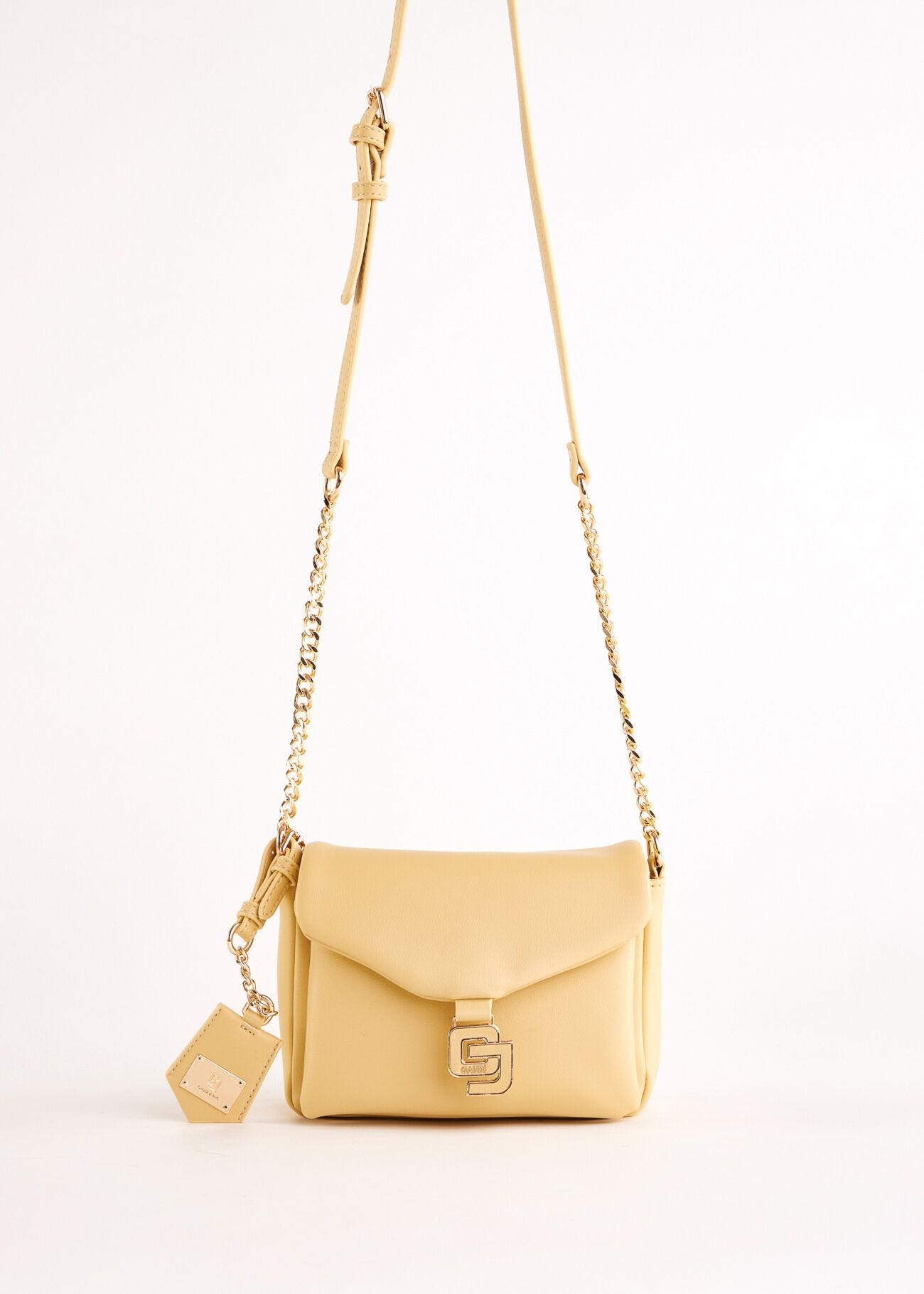 Borsa crossbody gialla in similpelle