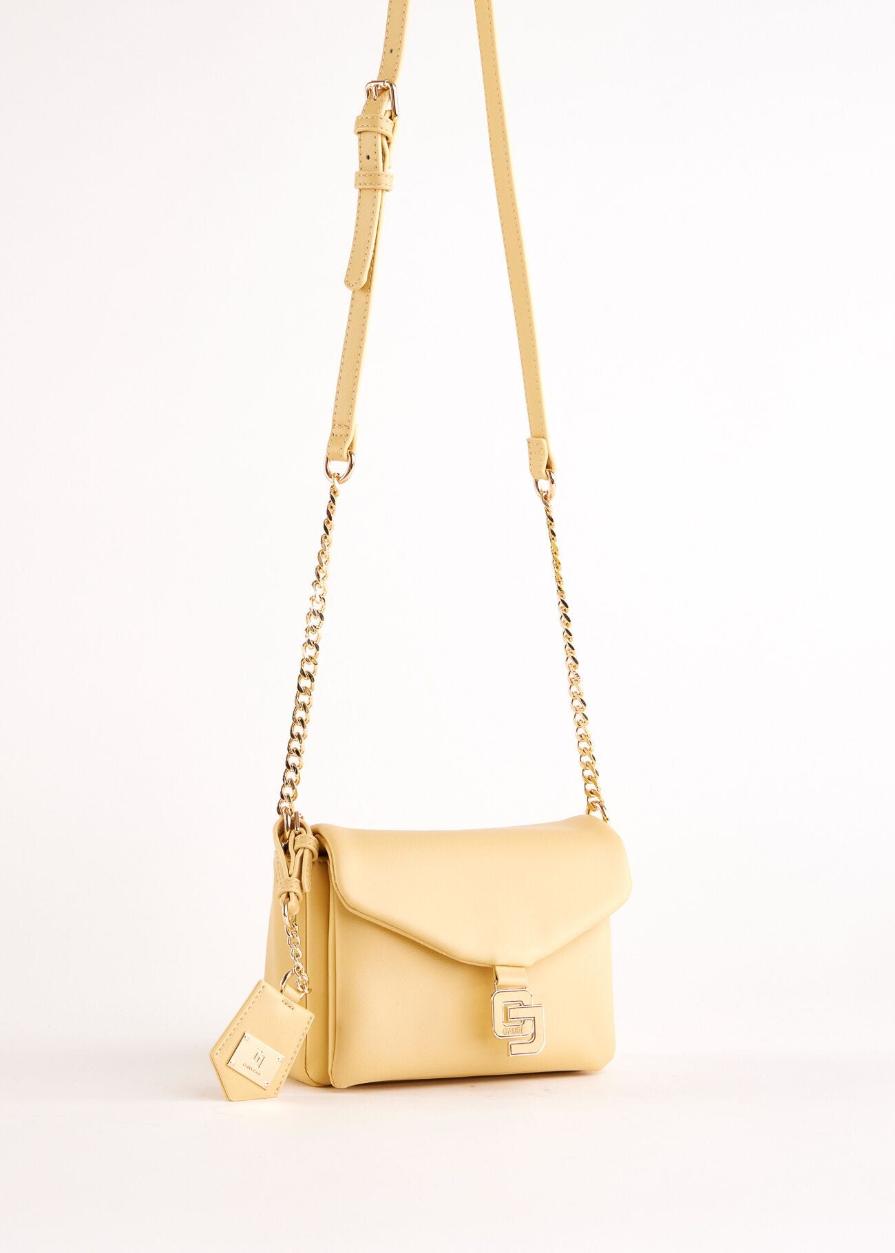 Borsa crossbody gialla in similpelle