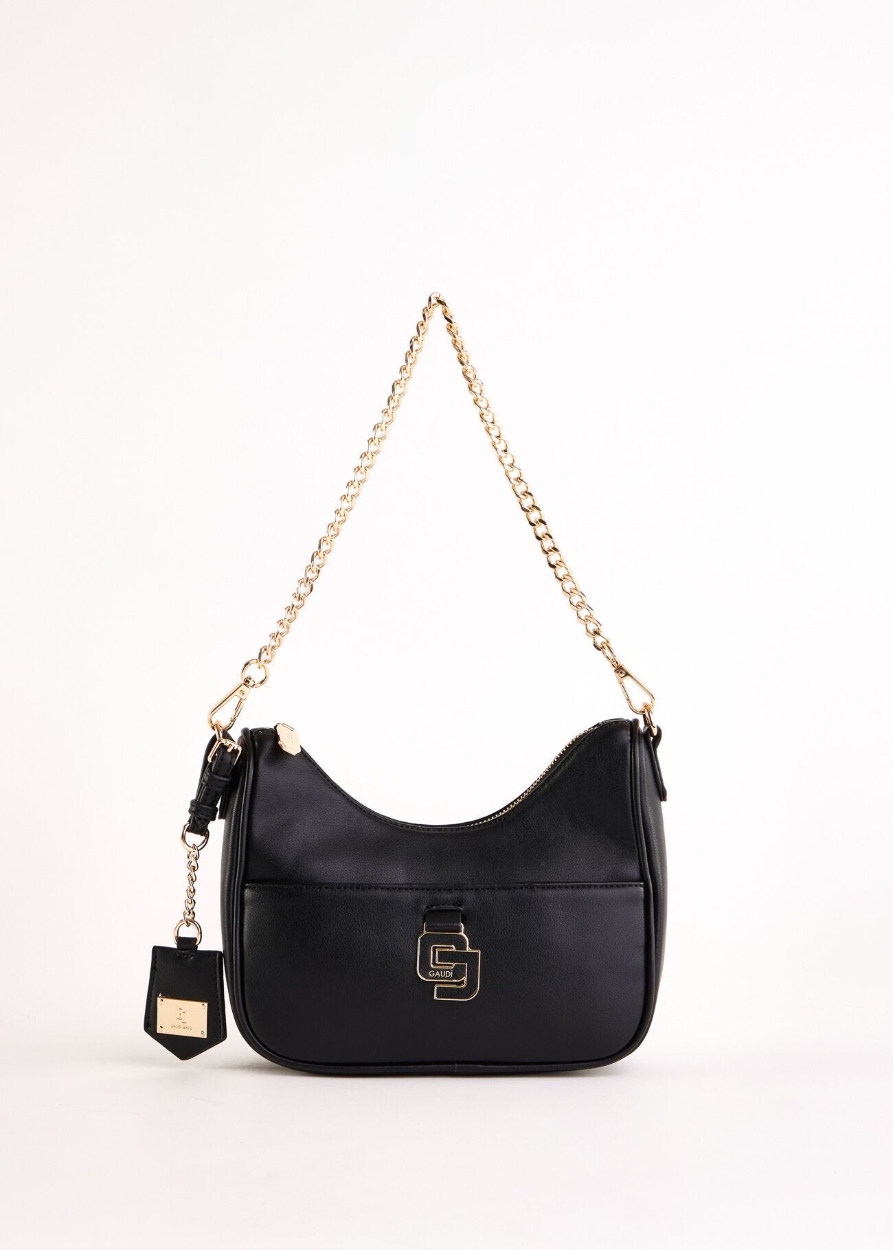 Borsa hobo nera in similpelle