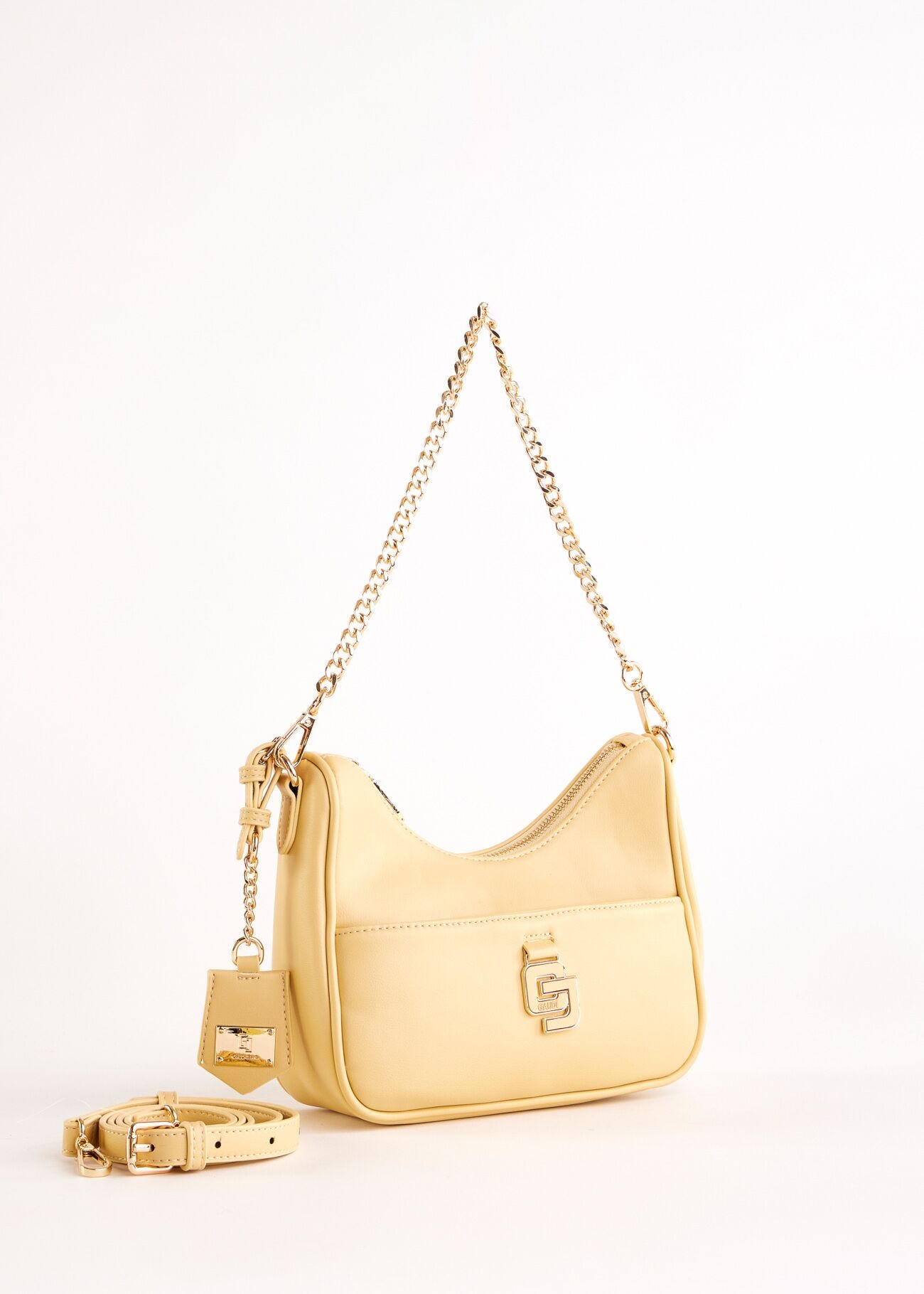 Borsa hobo gialla in similpelle