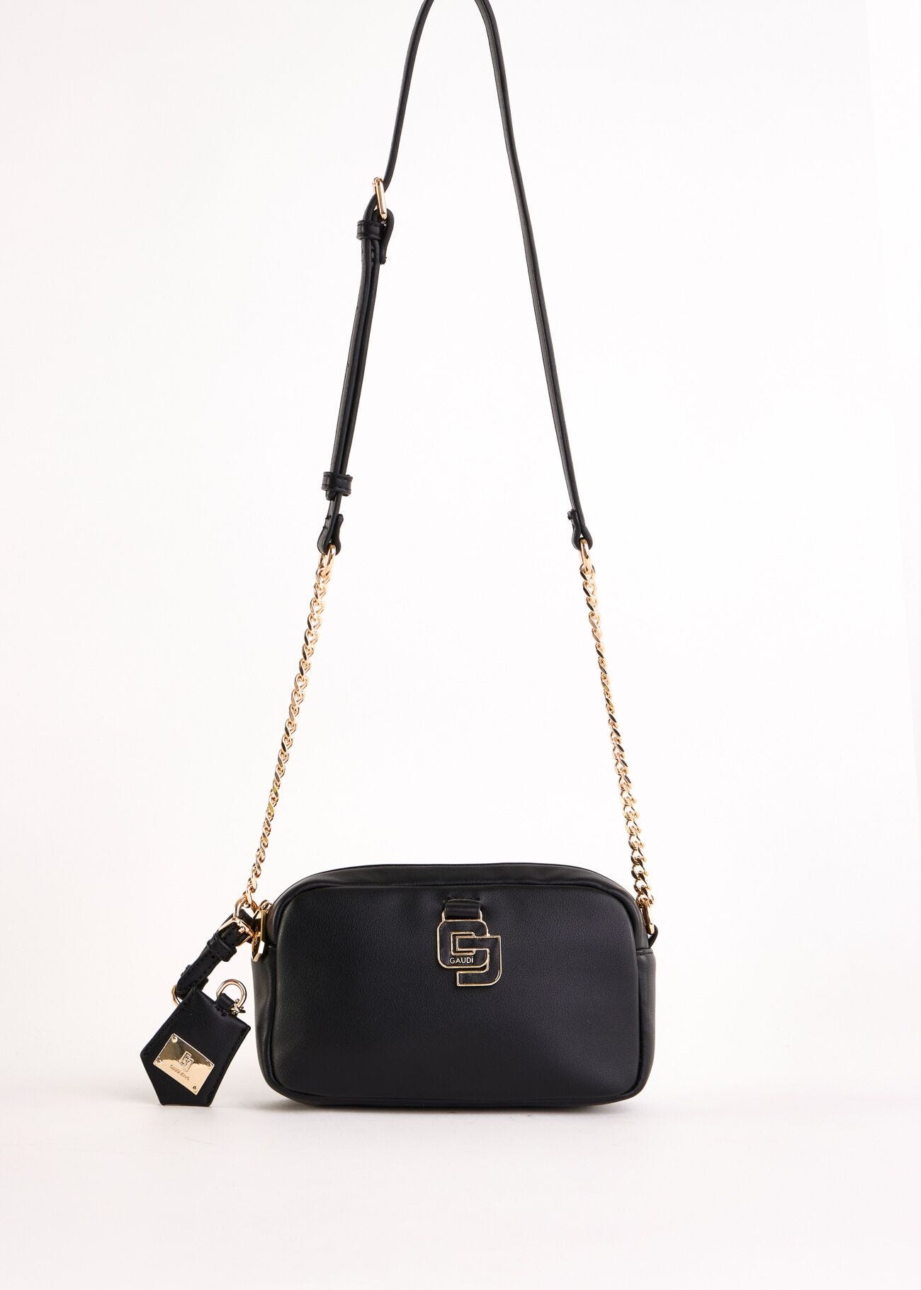 Sac à bandoulière noir en matière synthétique