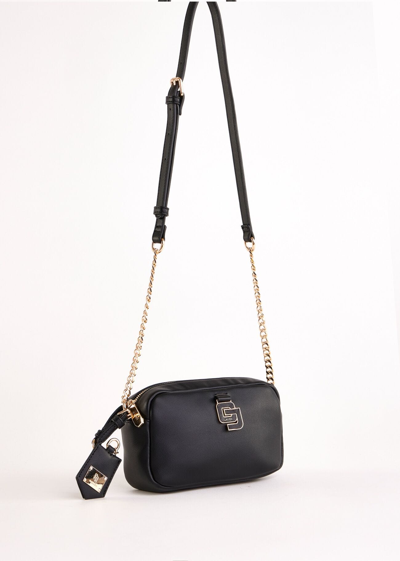 Sac à bandoulière noir en matière synthétique