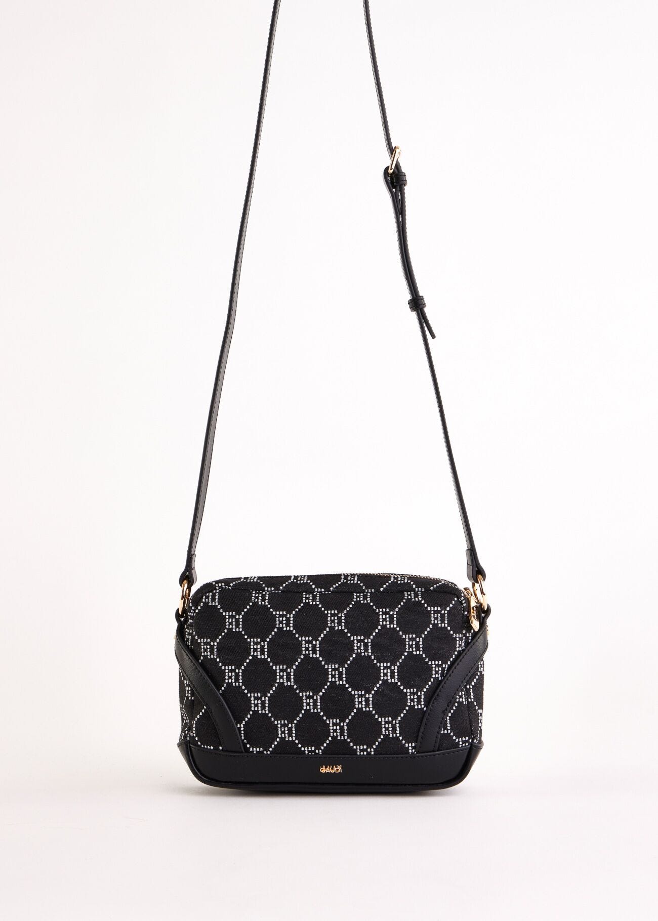 Borsa crossbody nera jacquard