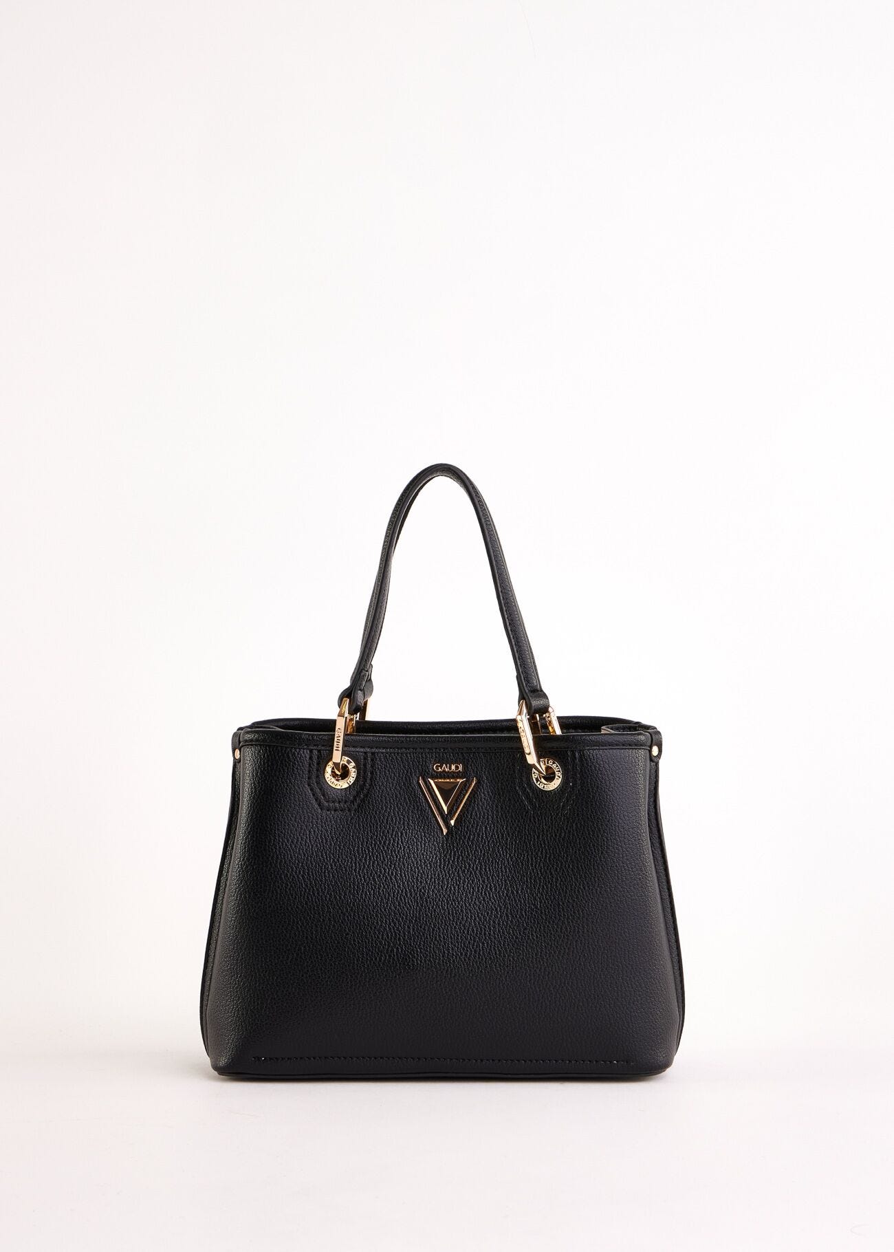 Sac à main noir en matière synthétique