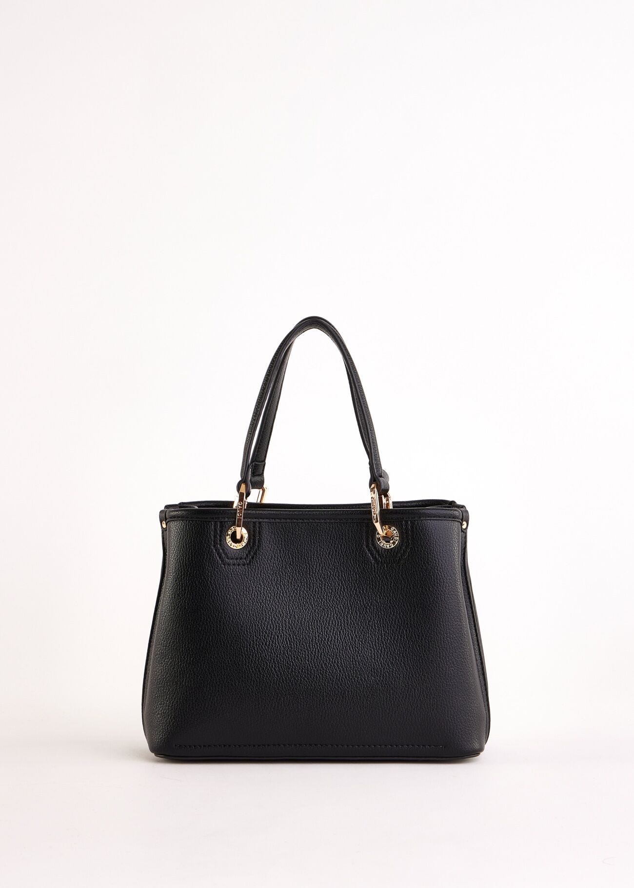 Sac à main noir en matière synthétique