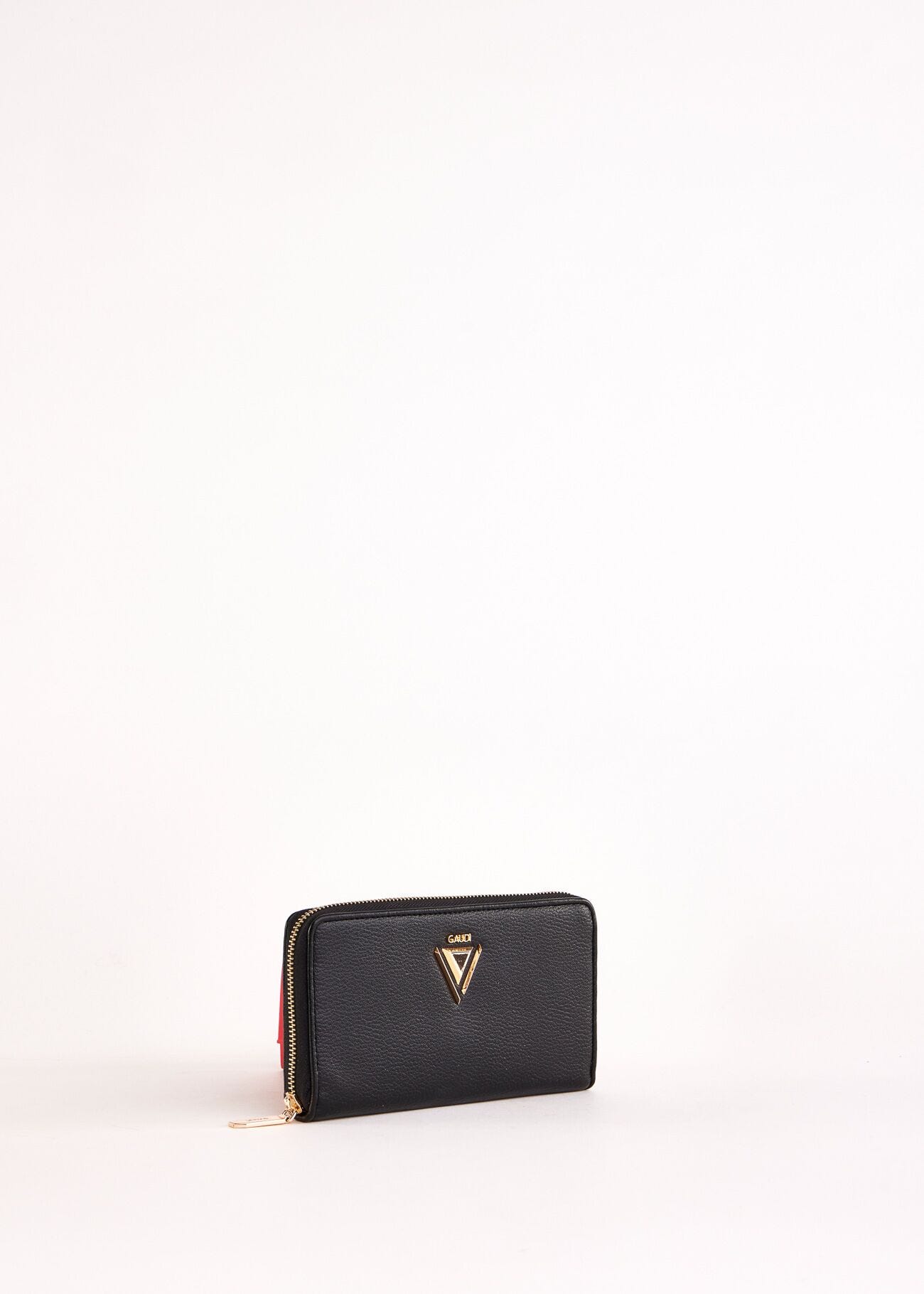 Black zip-around wallet