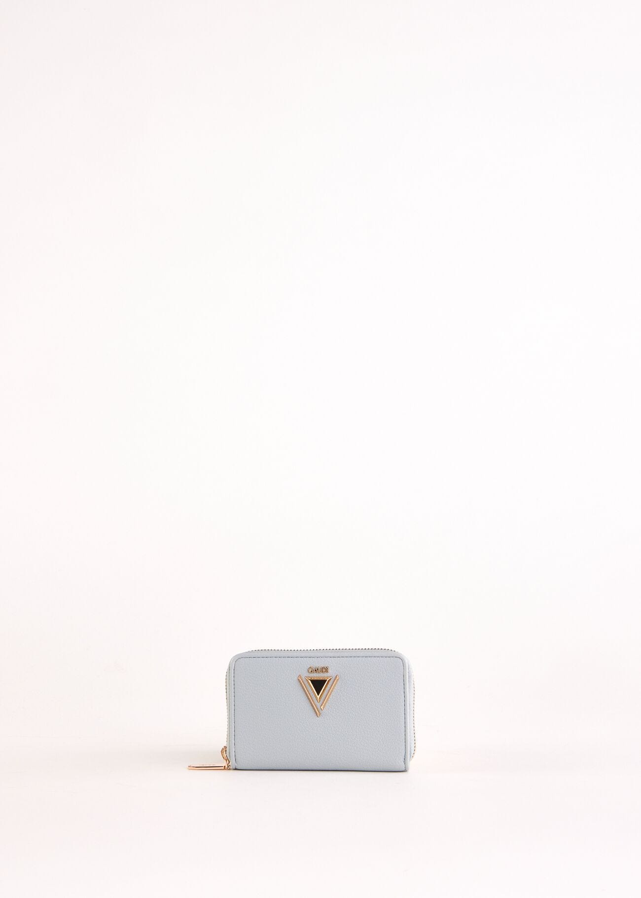 Portafoglio mini zip around azzurro