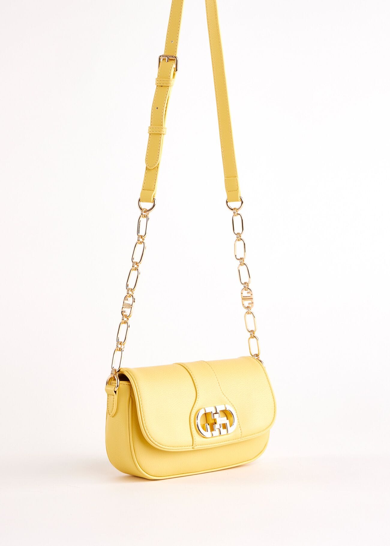Yellow faux-leather crossbody bag