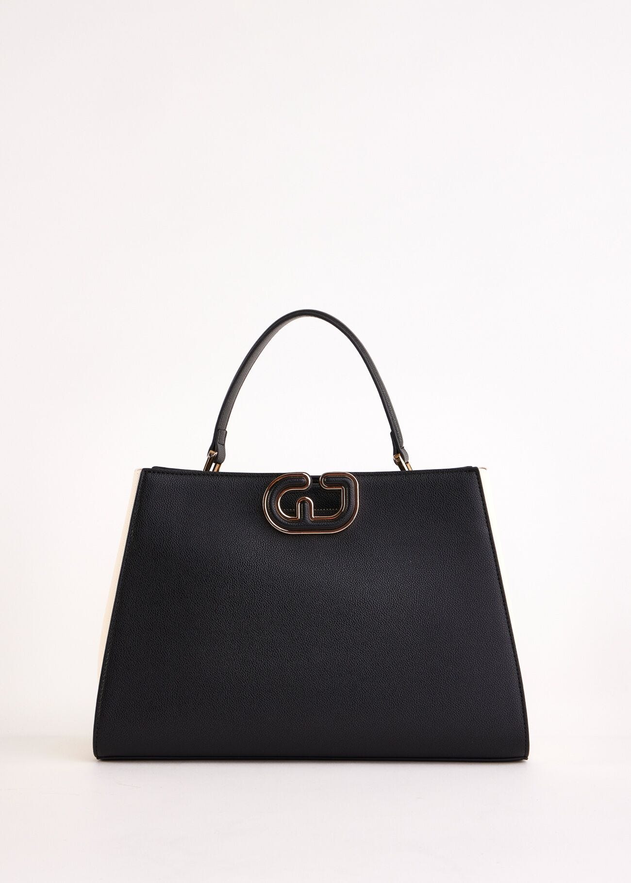Sac à main noir en matière synthétique