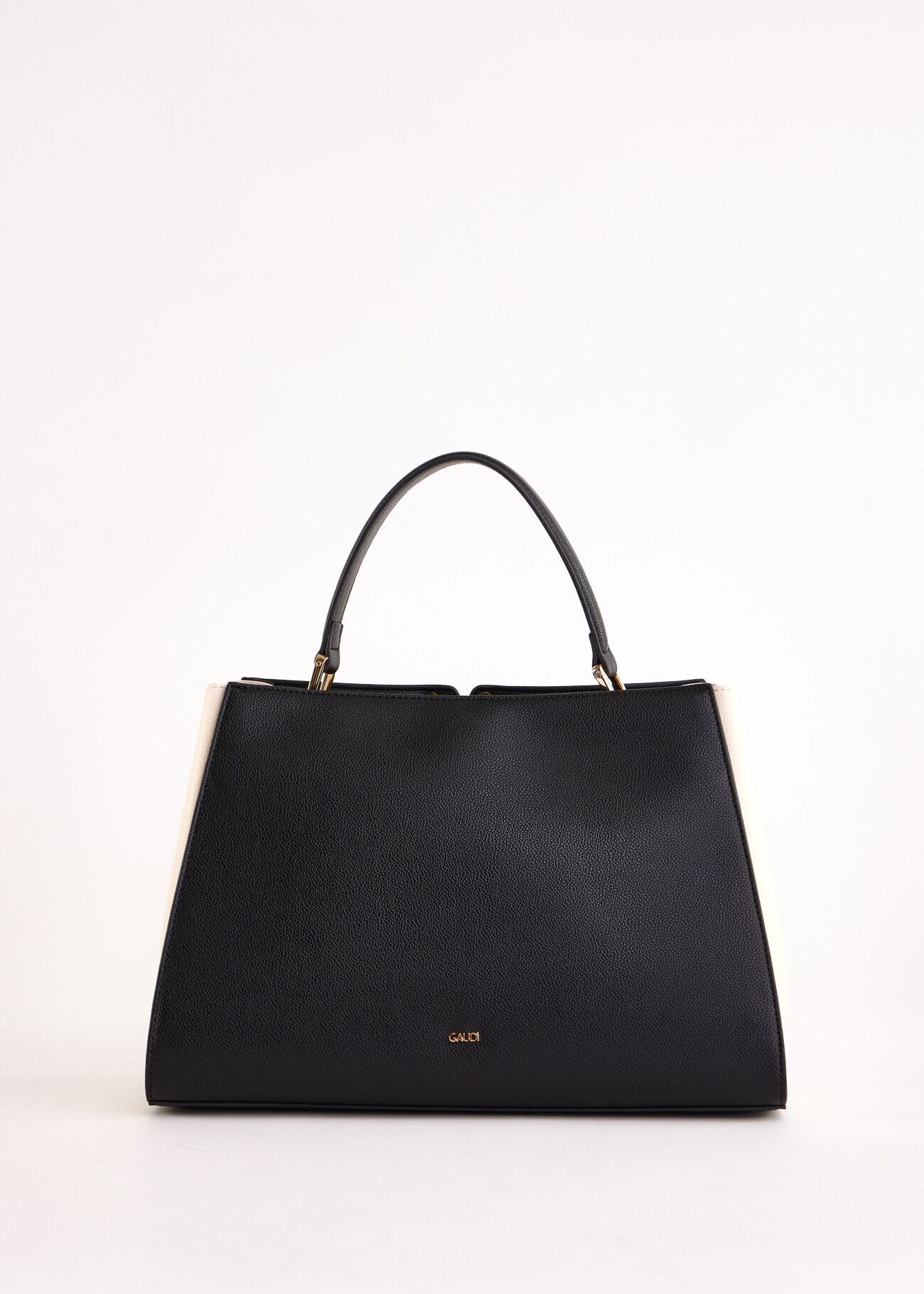Sac à main noir en matière synthétique